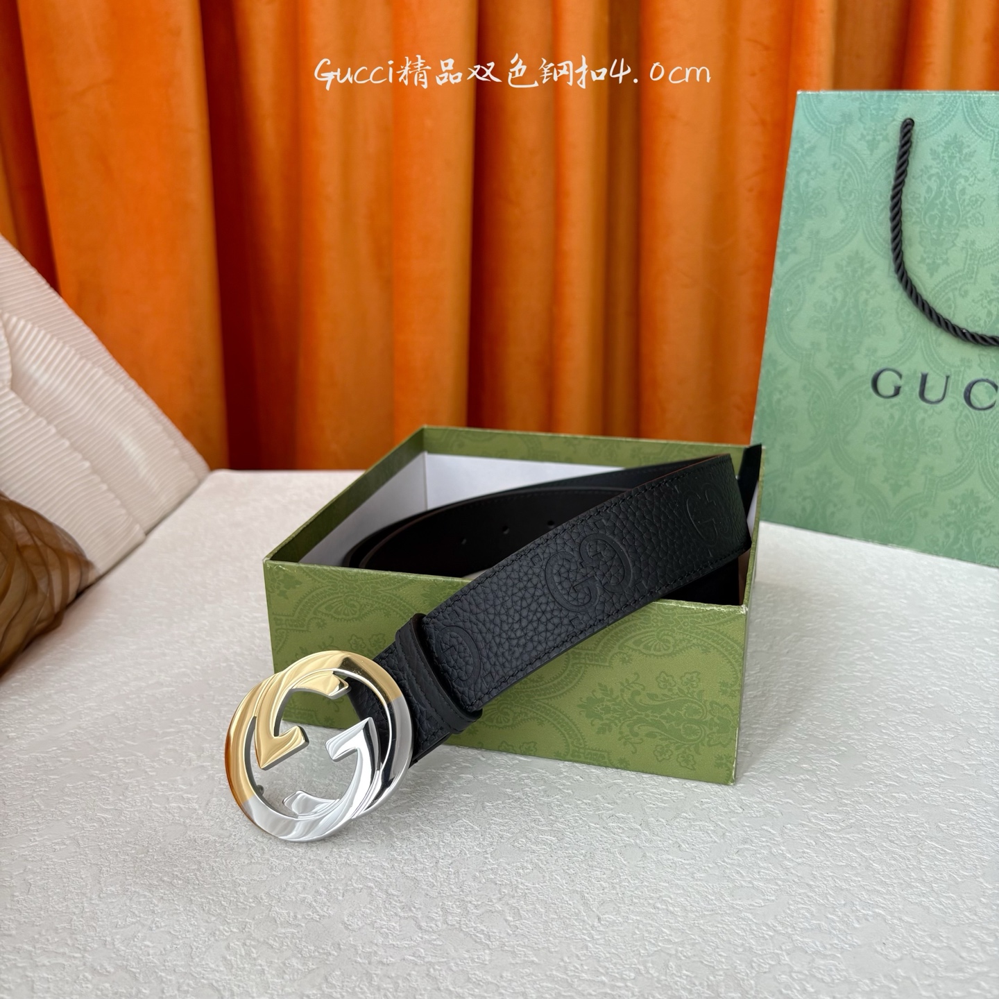 Gucci 经典款进口原厂压花面 搭配原版皮底 精品钢扣 宽4.0 Cm 经典永不过时款 潮流大方 时尚