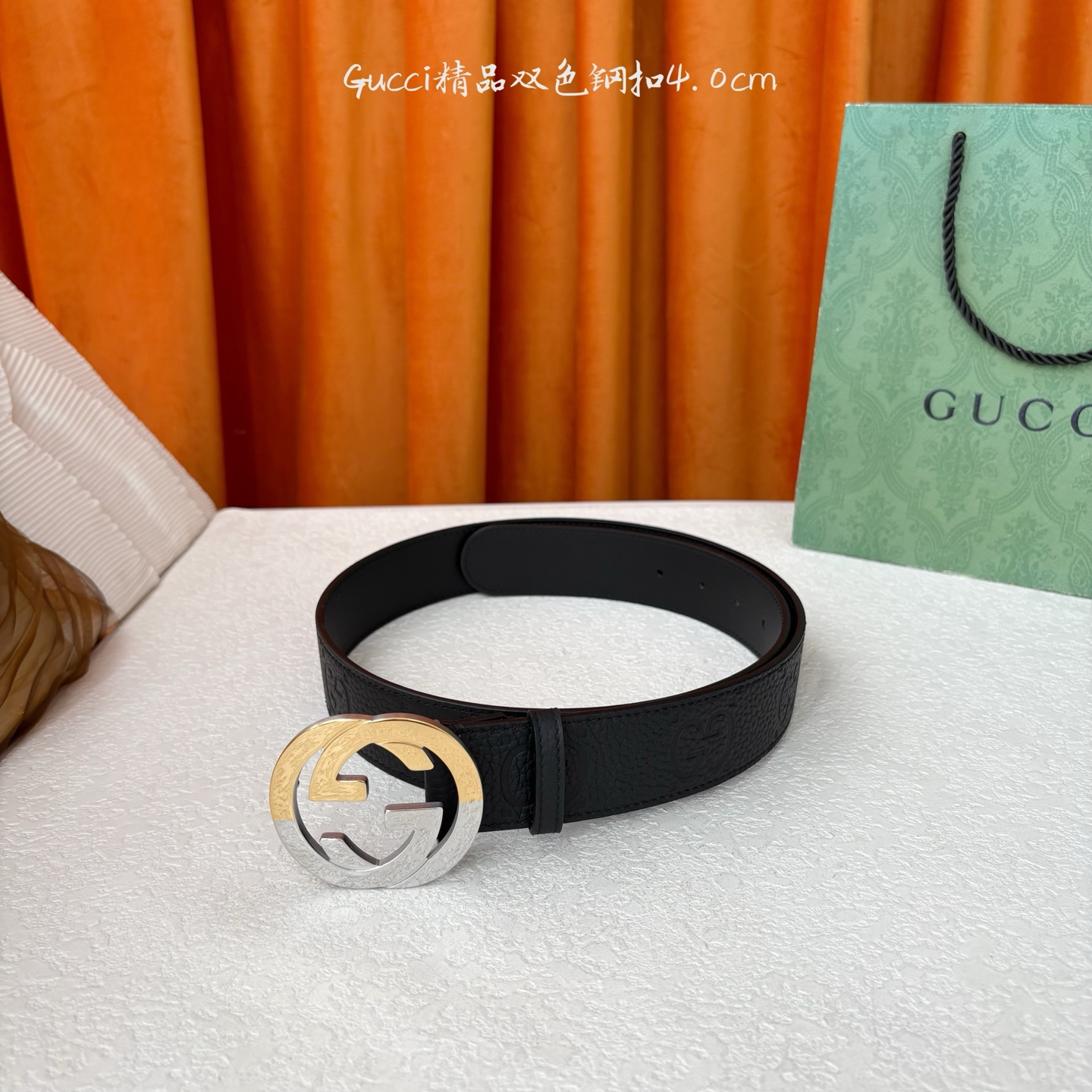 Gucci 经典款进口原厂压花面 搭配原版皮底 精品钢扣 宽4.0 Cm 经典永不过时款 潮流大方 时尚