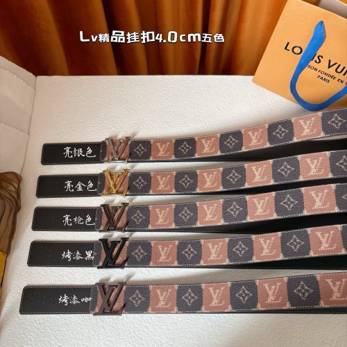 Louis Vuitton 40mm Monogram Canvas Belt with Integral Buckle 1 Louis Vuitton 40mm Monogram Canvas Belt with Integral Buckle