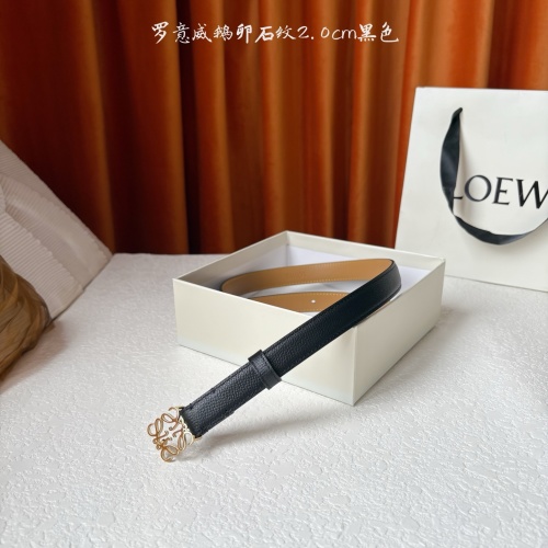 Loewe Black Leather Belt with Anagram Buckle, 2.0cm Width 1 Loewe Black Leather Belt with Anagram Buckle, 2.0cm Width