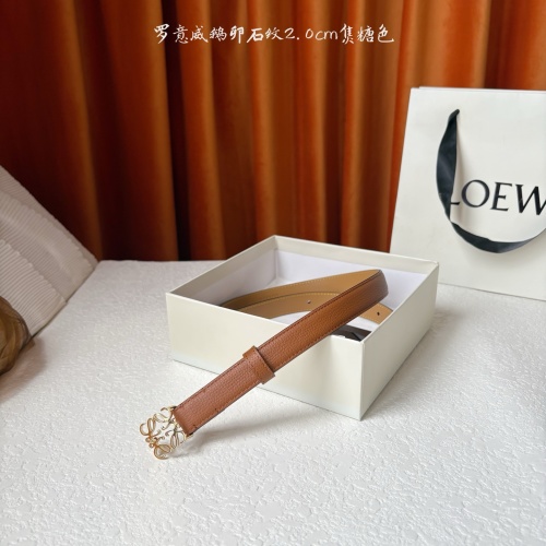 Loewe Anagram Pebble Grain Leather Belt with Anchor Buckle - Caramel/Gold 7 Loewe Anagram Pebble Grain Leather Belt with Anchor Buckle - Caramel/Gold