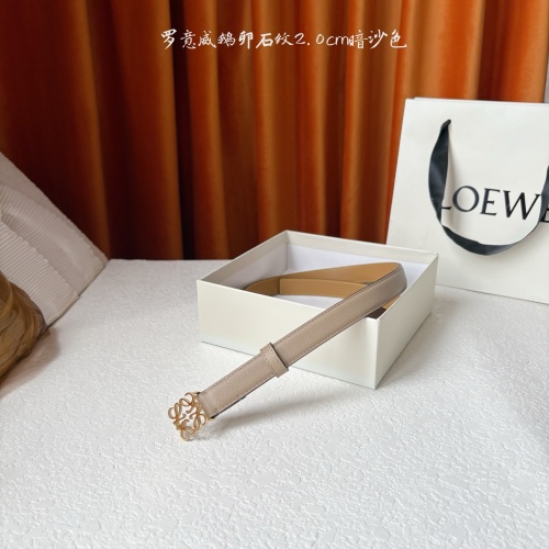 Loewe Anagram Pebble Grain Leather Belt - Sand/Gold, 2.0cm Width 1 Loewe Anagram Pebble Grain Leather Belt - Sand/Gold, 2.0cm Width