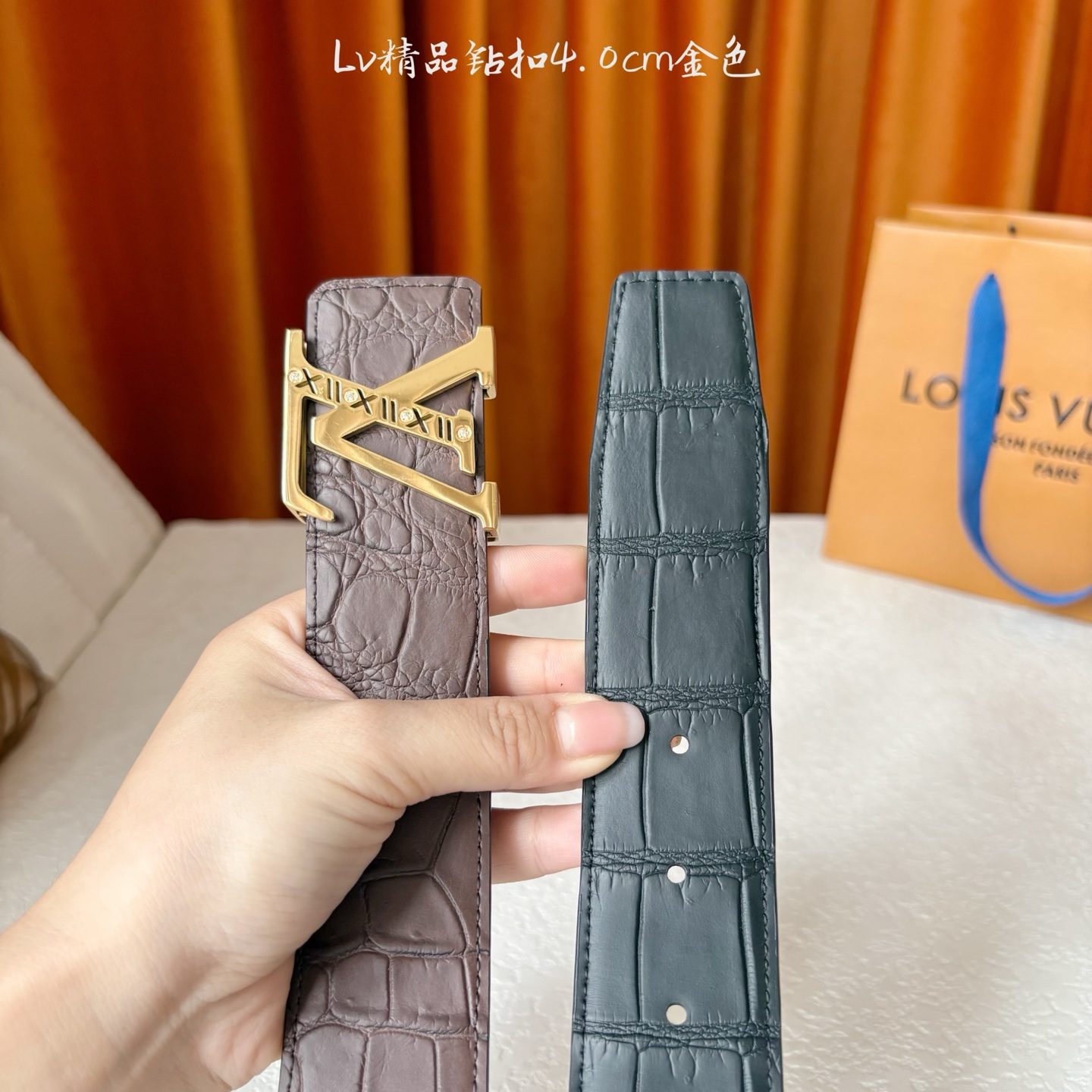 【LOUIS VUITTON】：经典原单品质，面经典雾面鳄鱼纹压纹牛皮，搭配精品钻扣，精工制作，细节看图
