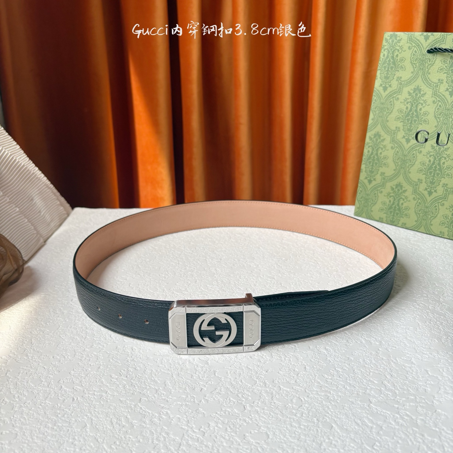 🅿️150  Gucci 经典原单品质，压花面配原版沙底，原单精品内穿钢扣，精工制作，细节看图，实物拍摄，高端奢华，宽度4.0cm