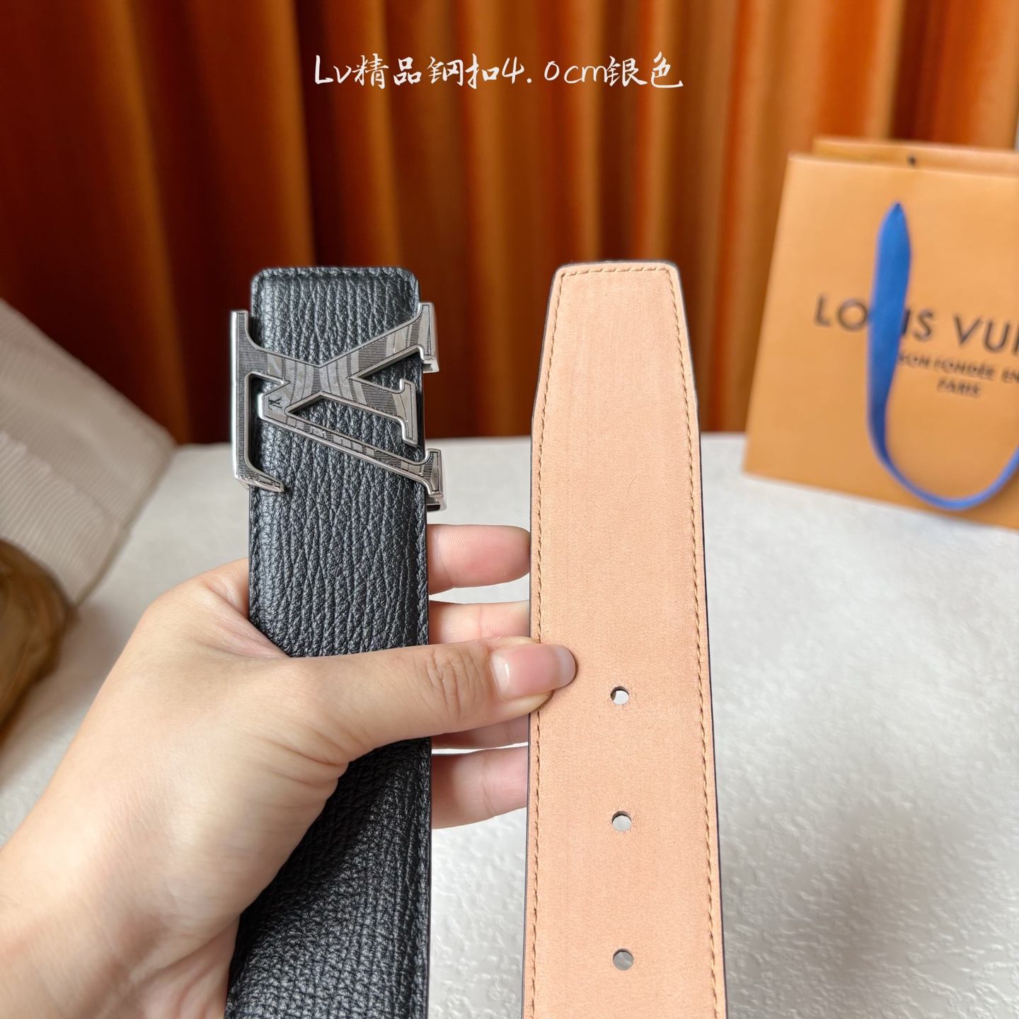 LOUIS VUITTON驴牌 经典原单品质 经典树皮纹面配 搭配原单精品钢扣4 0cm