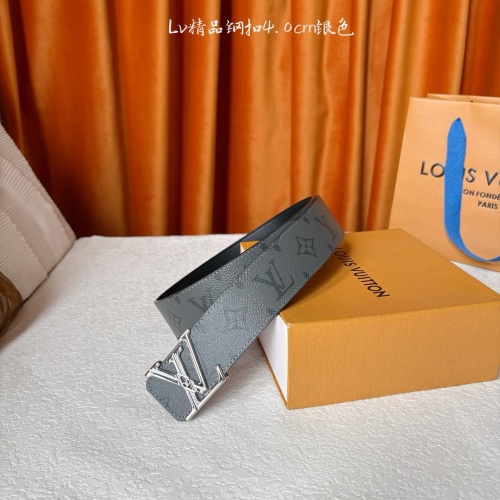 Louis Vuitton Classic Monogram Belt with Steel Buckle, 4.0cm Width 1 Louis Vuitton Classic Monogram Belt with Steel Buckle, 4.0cm Width