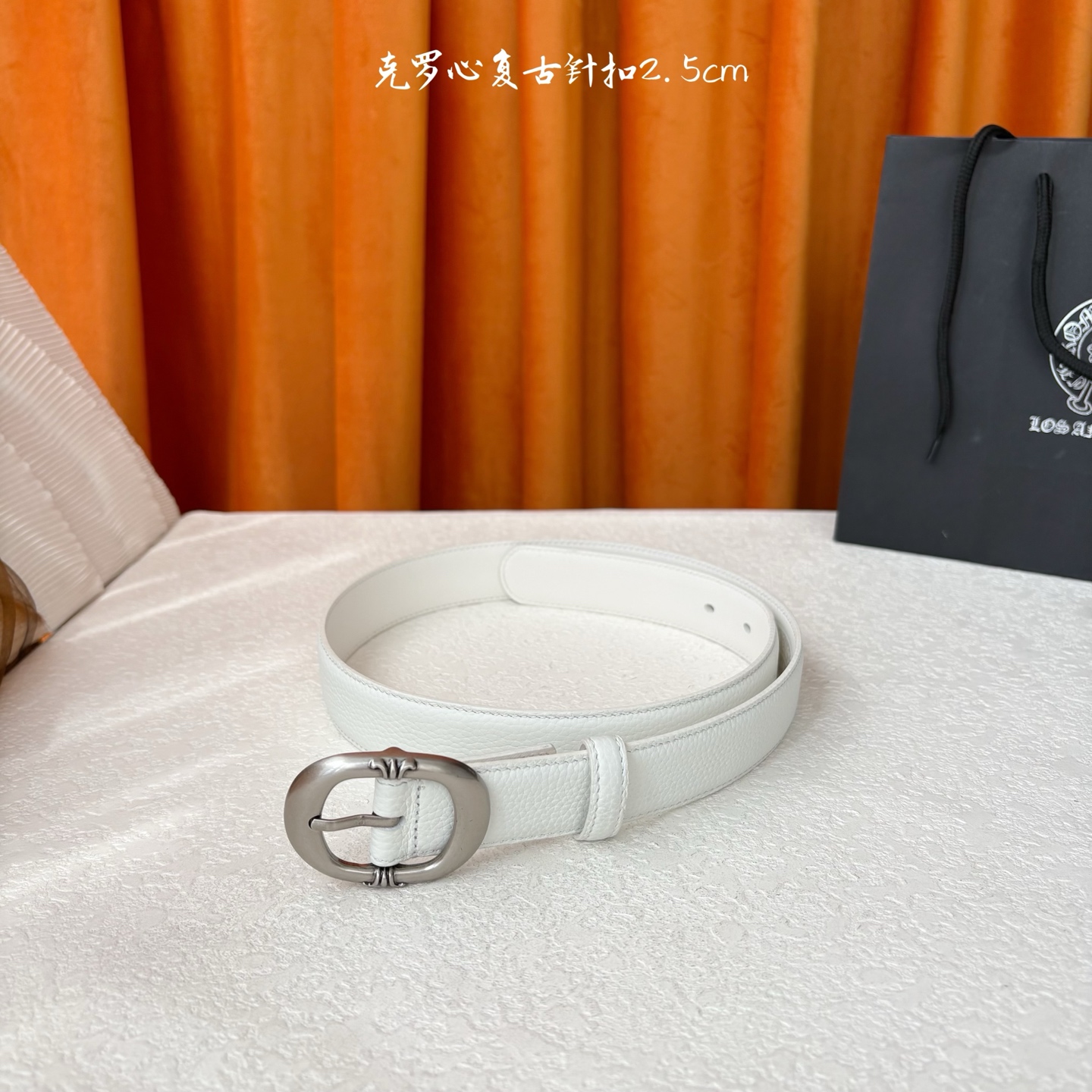 𝐂𝐡𝐫𝐨𝐦𝐞𝐇𝐞𝐚𝐫𝐭𝐬 克罗心经典针扣皮带，复古银五金搭配头层牛皮腰带，酷炫十足。宽度2.5cm