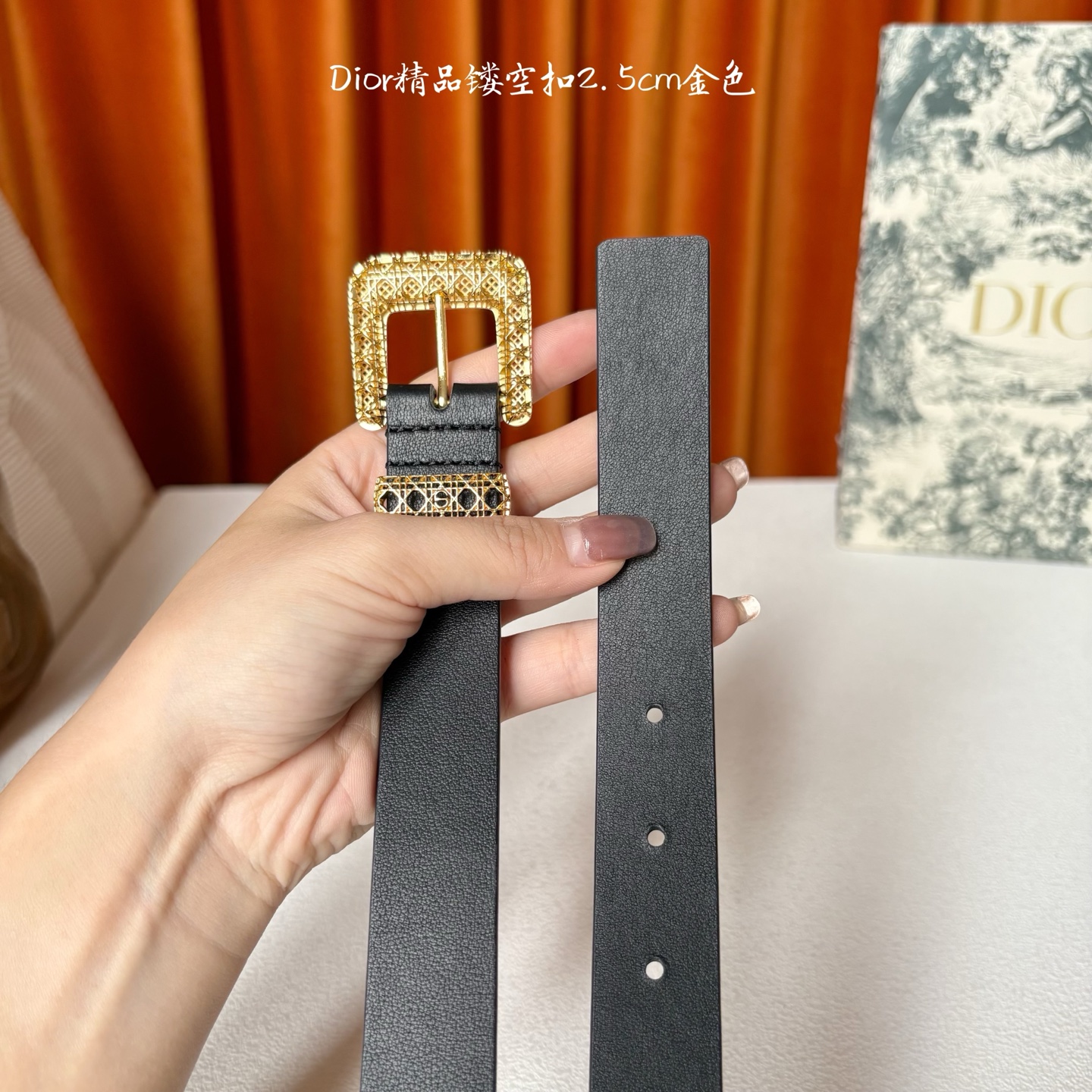 这款 Dior Cannage 腰带是二零二六早春成衣系列新品，重新诠释Dior 经典标识。采用光滑牛皮