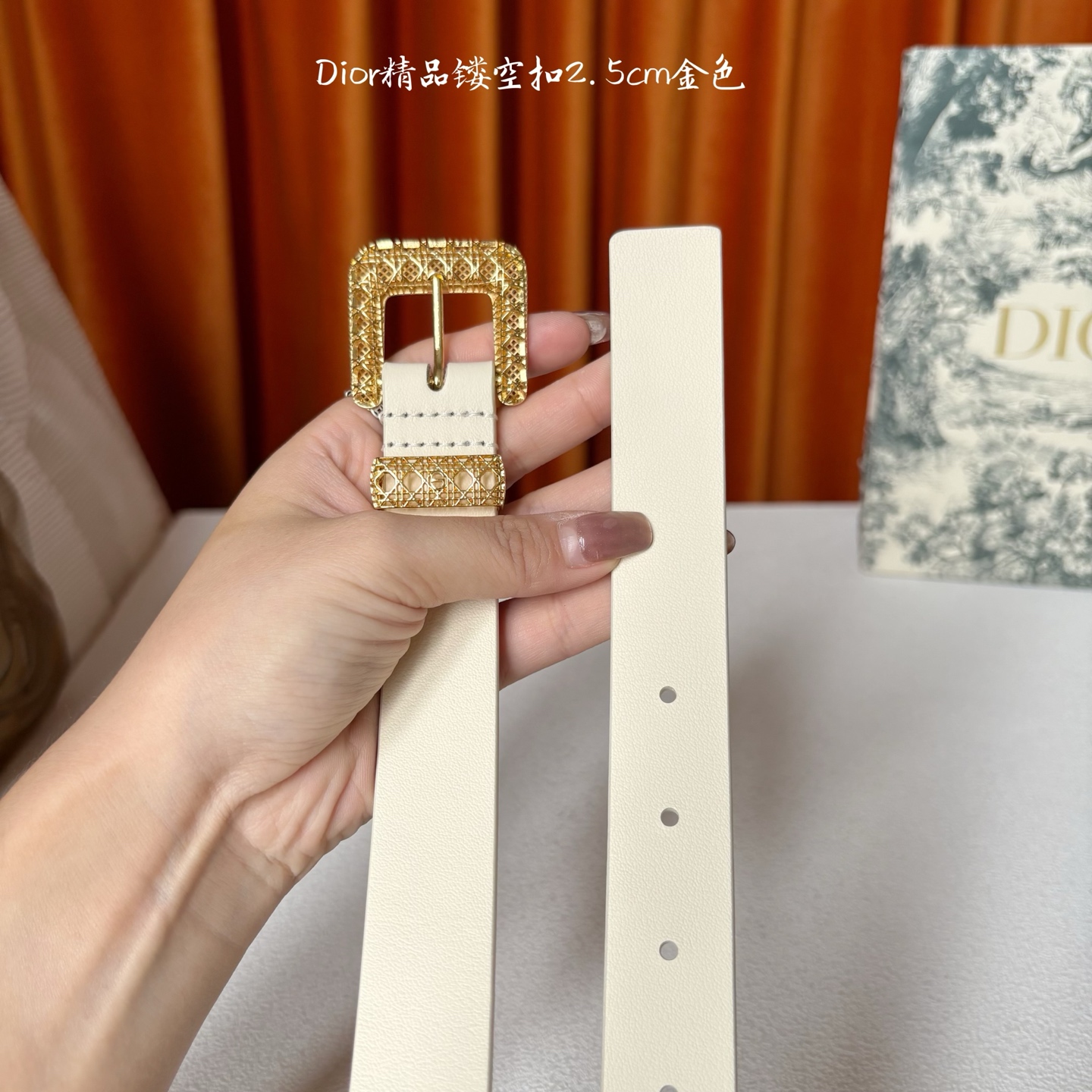 这款 Dior Cannage 腰带是二零二六早春成衣系列新品，重新诠释Dior 经典标识。采用光滑牛皮