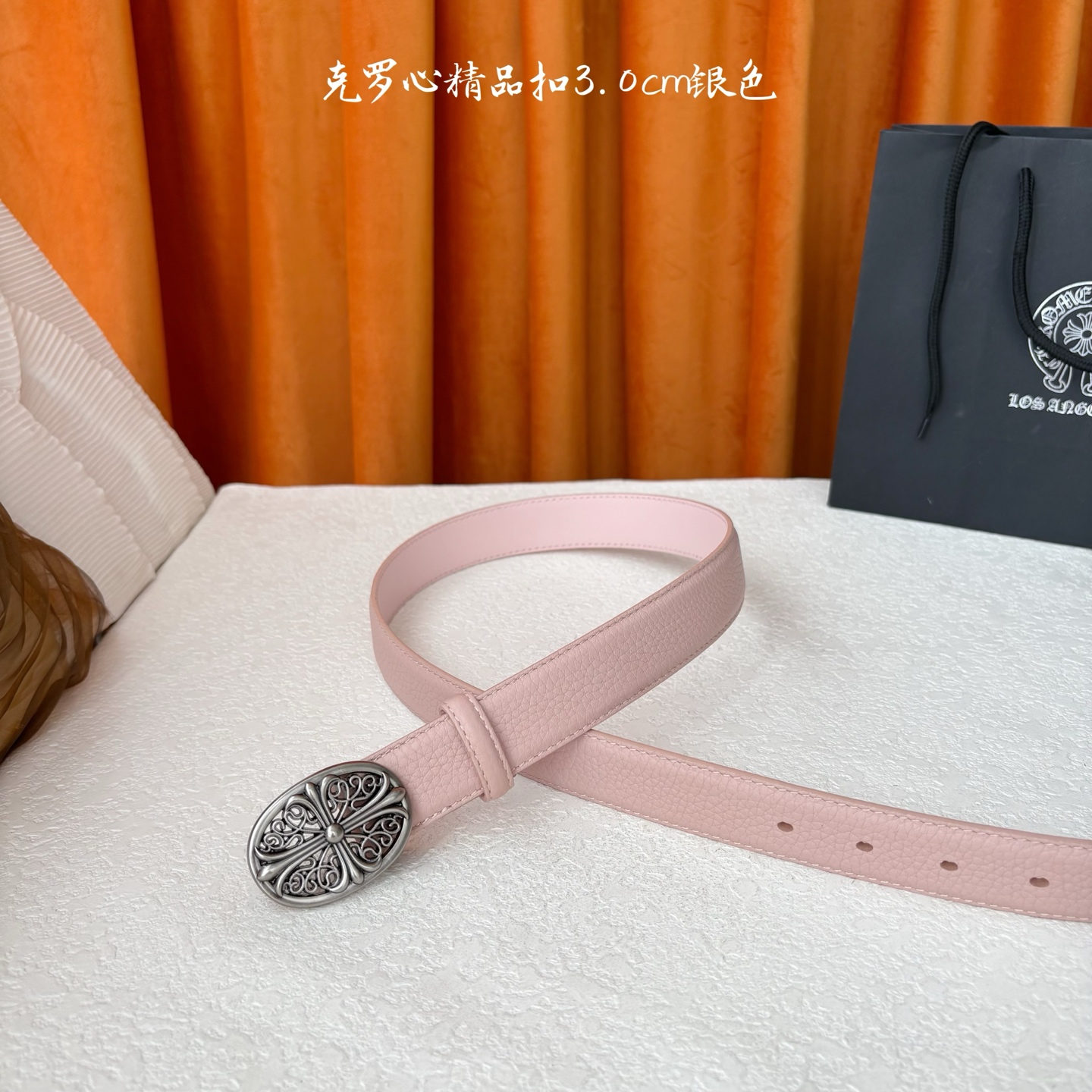 𝐂𝐡𝐫𝐨𝐦𝐞𝐇𝐞𝐚𝐫𝐭𝐬 克罗心经典✝️皮带，复古银五金搭配头层牛皮腰带，酷炫十足。宽度3.0cm