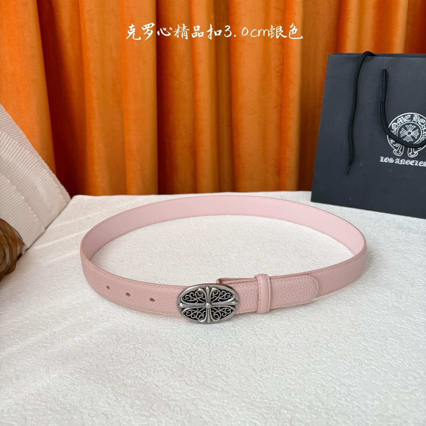 𝐂𝐡𝐫𝐨𝐦𝐞𝐇𝐞𝐚𝐫𝐭𝐬 克罗心经典✝️皮带，复古银五金搭配头层牛皮腰带，酷炫十足。宽度3.0cm