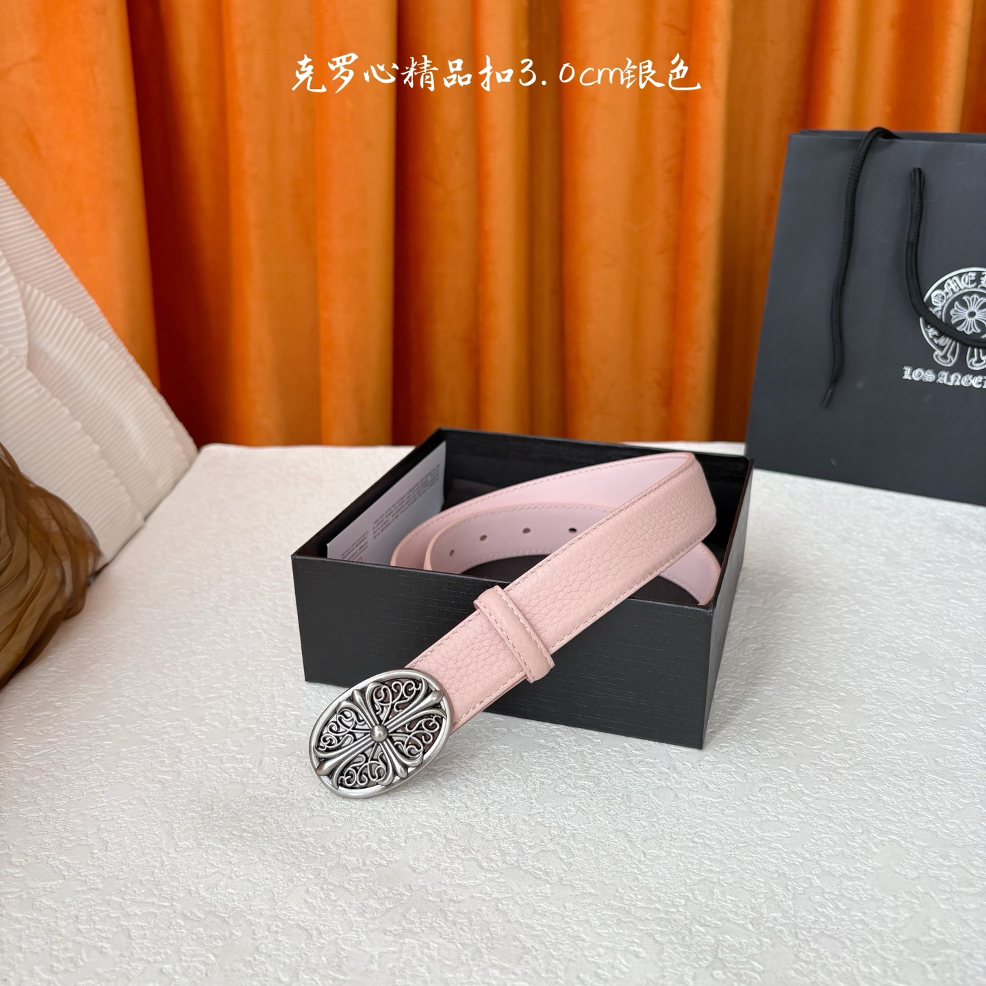 𝐂𝐡𝐫𝐨𝐦𝐞𝐇𝐞𝐚𝐫𝐭𝐬 克罗心经典✝️皮带，复古银五金搭配头层牛皮腰带，酷炫十足。宽度3.0cm