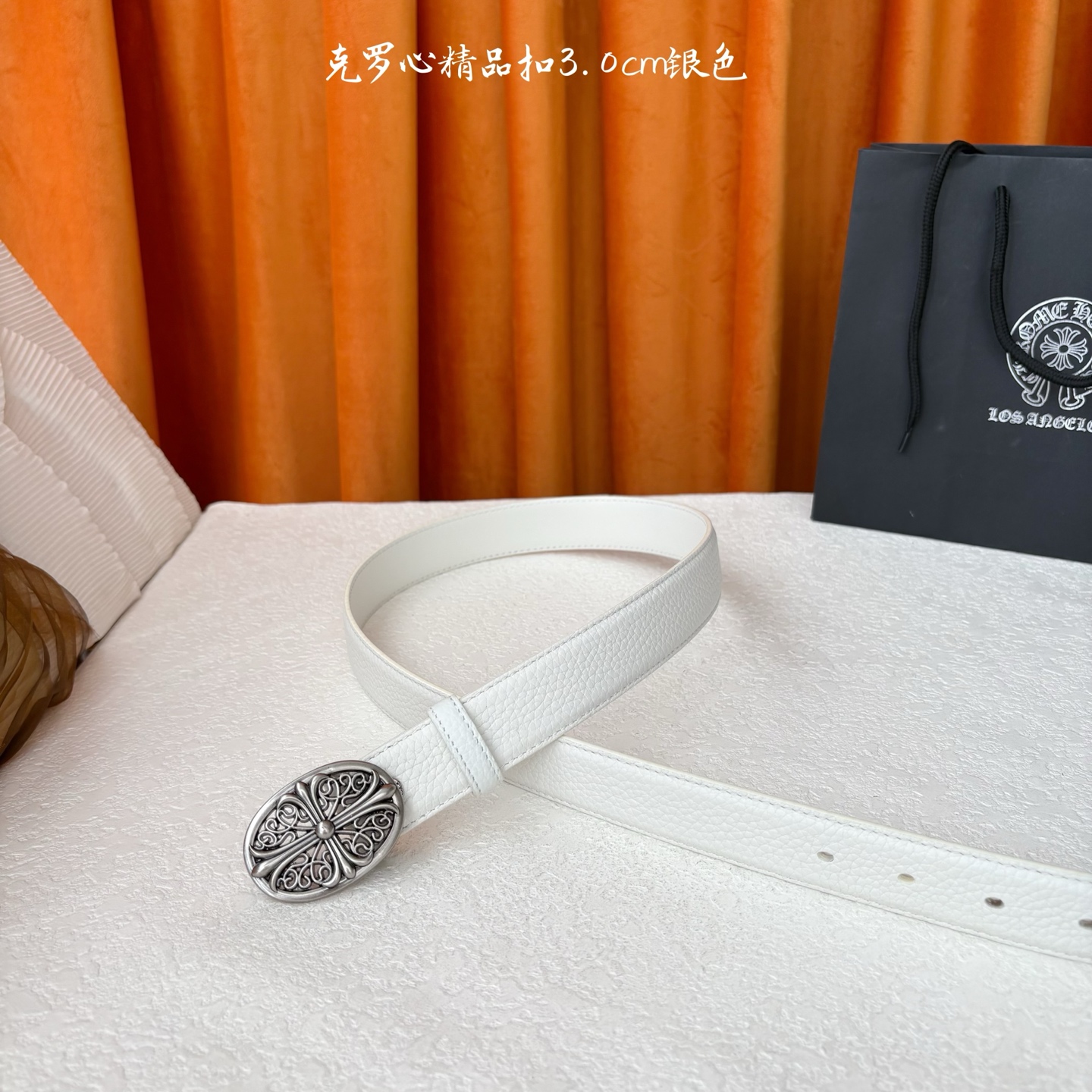 𝐂𝐡𝐫𝐨𝐦𝐞𝐇𝐞𝐚𝐫𝐭𝐬 克罗心经典✝️皮带，复古银五金搭配头层牛皮腰带，酷炫十足。宽度3.0cm