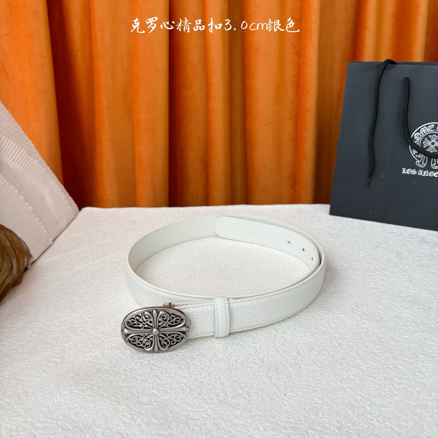 𝐂𝐡𝐫𝐨𝐦𝐞𝐇𝐞𝐚𝐫𝐭𝐬 克罗心经典✝️皮带，复古银五金搭配头层牛皮腰带，酷炫十足。宽度3.0cm