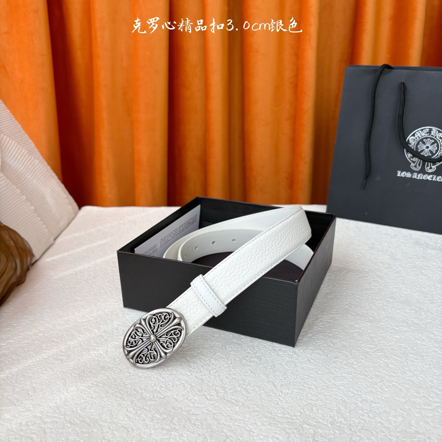 𝐂𝐡𝐫𝐨𝐦𝐞𝐇𝐞𝐚𝐫𝐭𝐬 克罗心经典✝️皮带，复古银五金搭配头层牛皮腰带，酷炫十足。宽度3.0cm