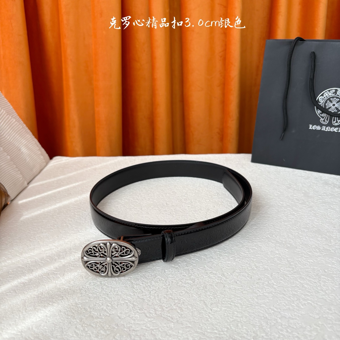 𝐂𝐡𝐫𝐨𝐦𝐞𝐇𝐞𝐚𝐫𝐭𝐬 克罗心经典✝️皮带，复古银五金搭配头层牛皮腰带，酷炫十足。宽度3.0cm