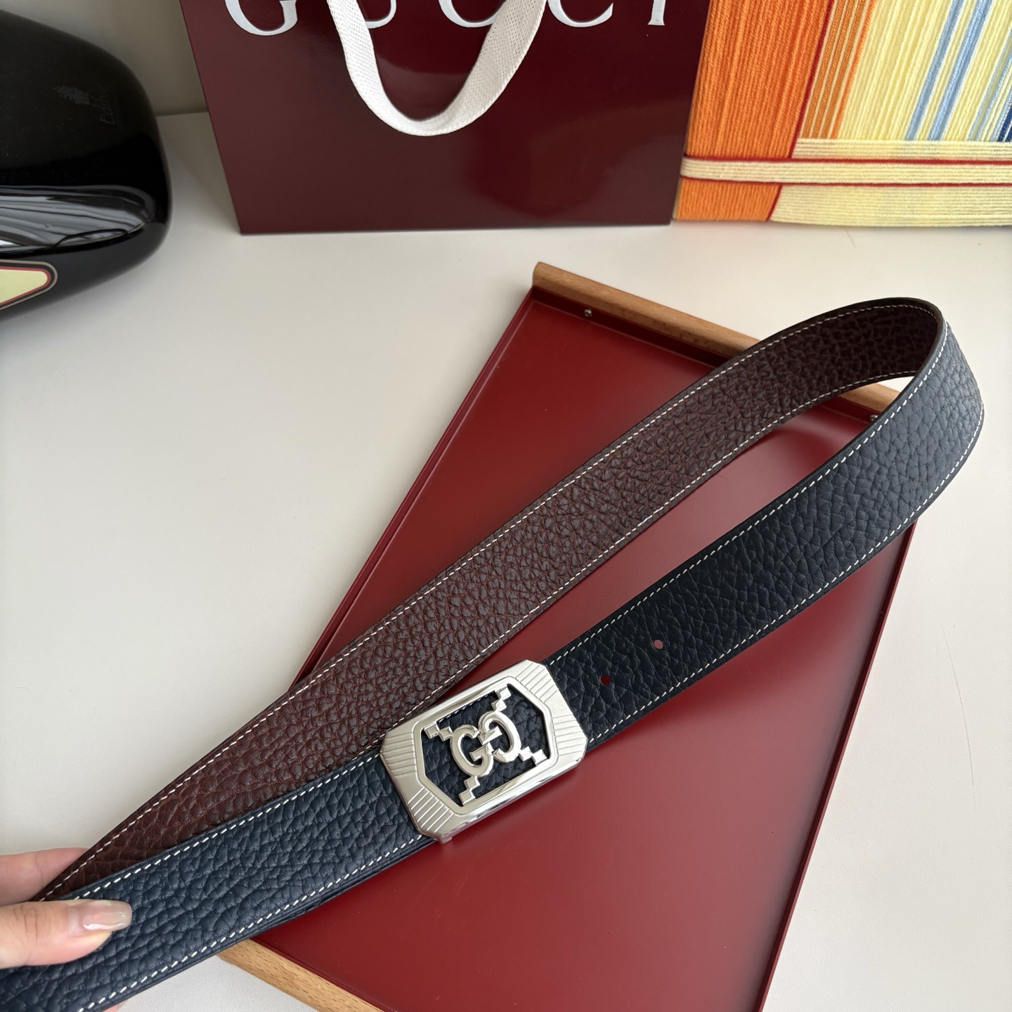 Gucci 经典原单品质，双面小牛皮搭配原单精品内穿钢扣，精工制作，细节看图，实物拍摄，高端奢华，宽度3
