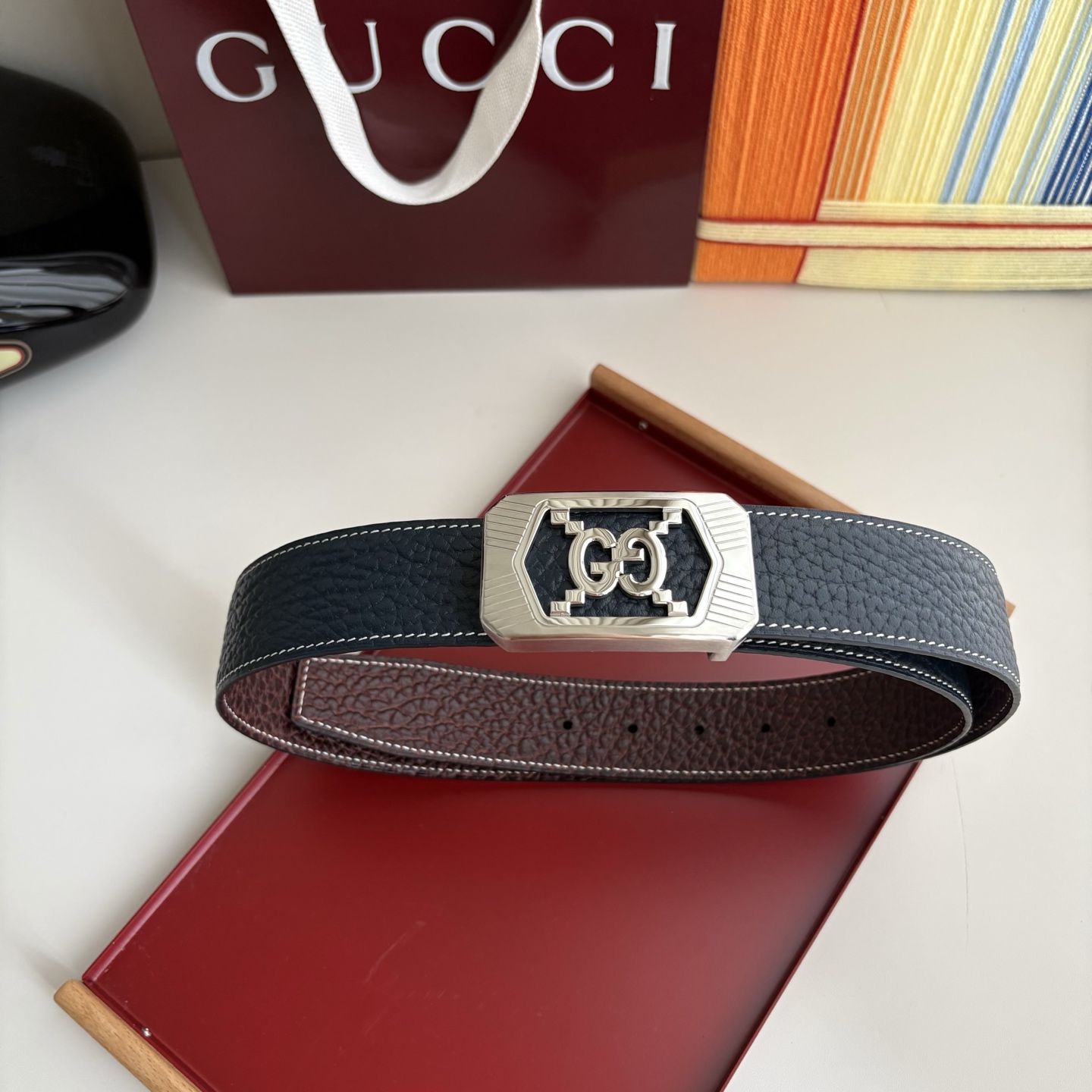 Gucci 经典原单品质，双面小牛皮搭配原单精品内穿钢扣，精工制作，细节看图，实物拍摄，高端奢华，宽度3