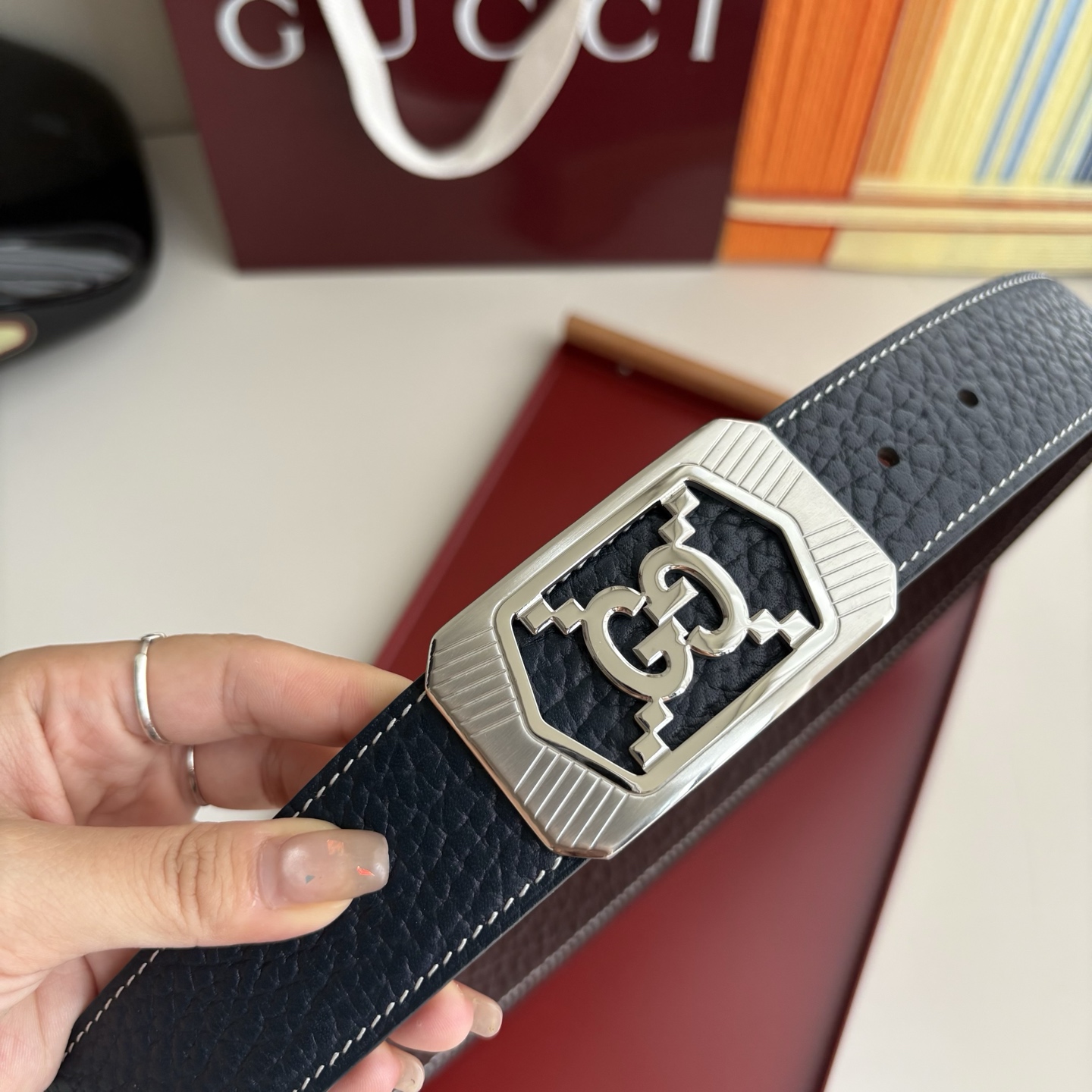 Gucci 经典原单品质，双面小牛皮搭配原单精品内穿钢扣，精工制作，细节看图，实物拍摄，高端奢华，宽度3