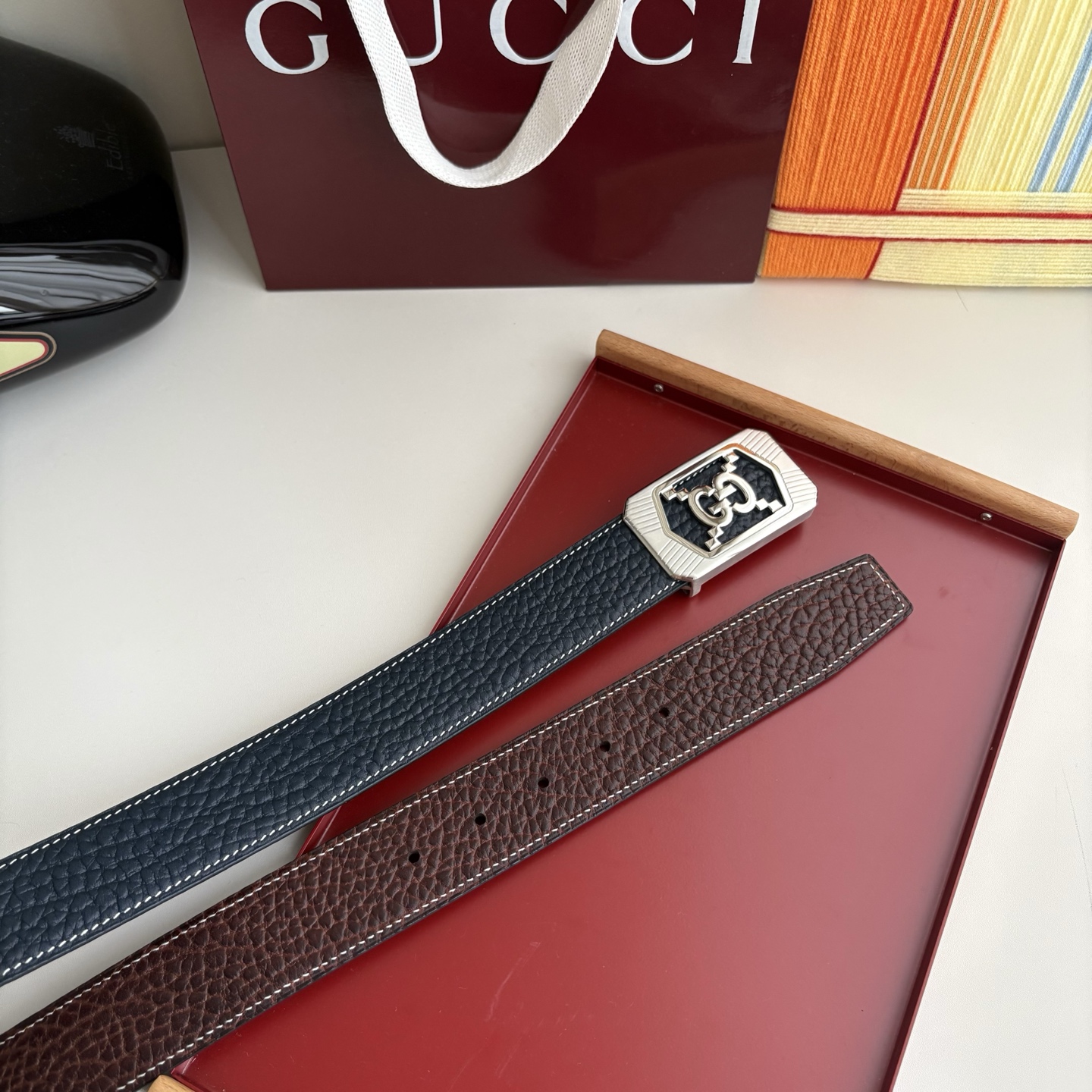 Gucci 经典原单品质，双面小牛皮搭配原单精品内穿钢扣，精工制作，细节看图，实物拍摄，高端奢华，宽度3