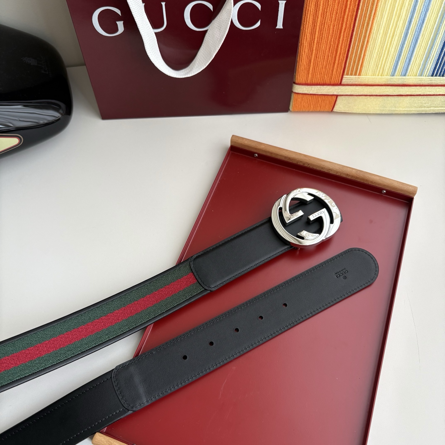 Gucci 经典原单品质，红绿织带拼接小牛皮，原单精品挂扣，精工制作，细节看图，实物拍摄，高端奢华，宽度