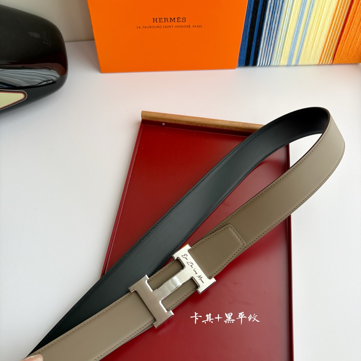 【爱马仕】Hermes 原单爱马仕，宽3.8cm进口原版皮带身，双面可两面用，精品电镀五金 ！