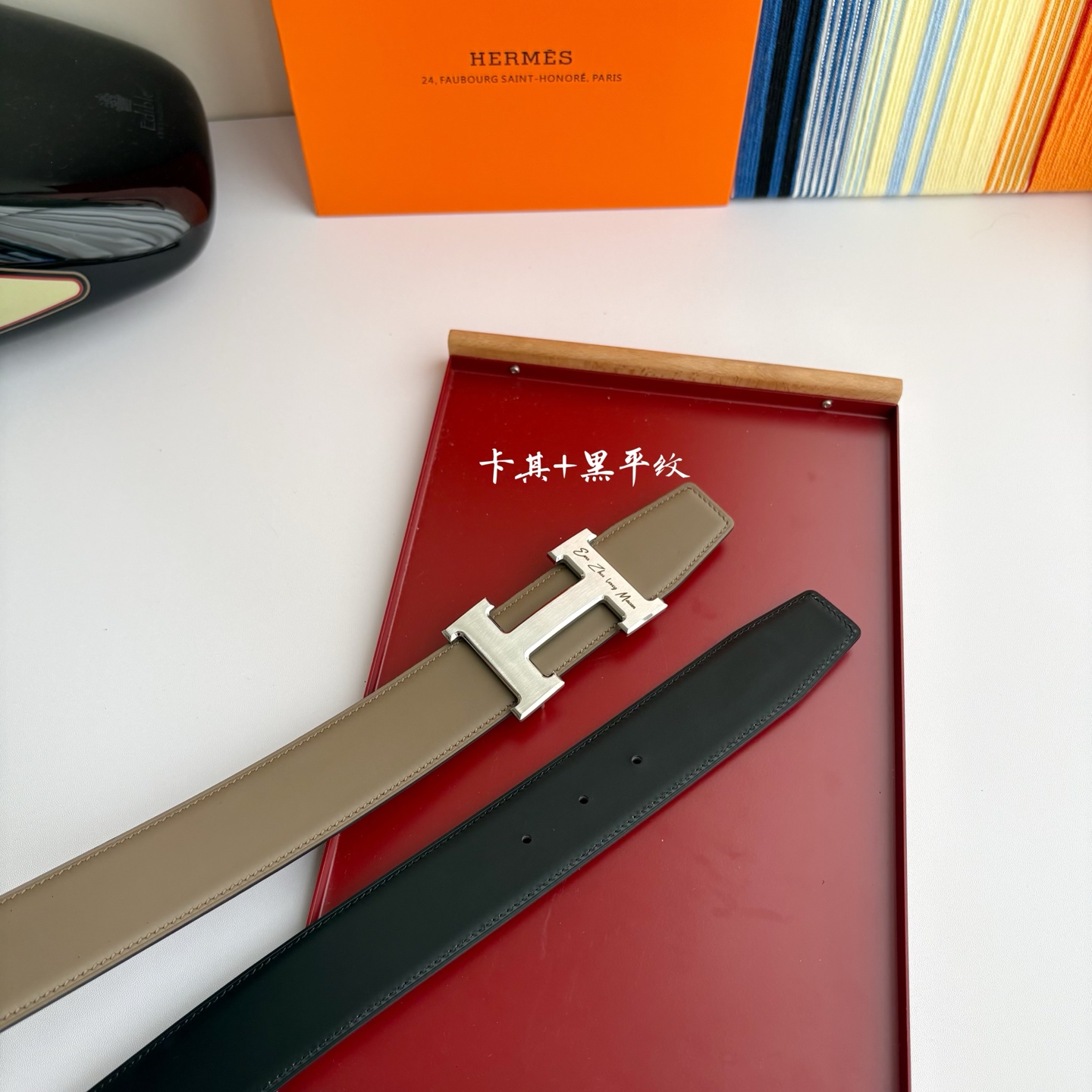 【爱马仕】Hermes 原单爱马仕，宽3.8cm进口原版皮带身，双面可两面用，精品电镀五金 ！