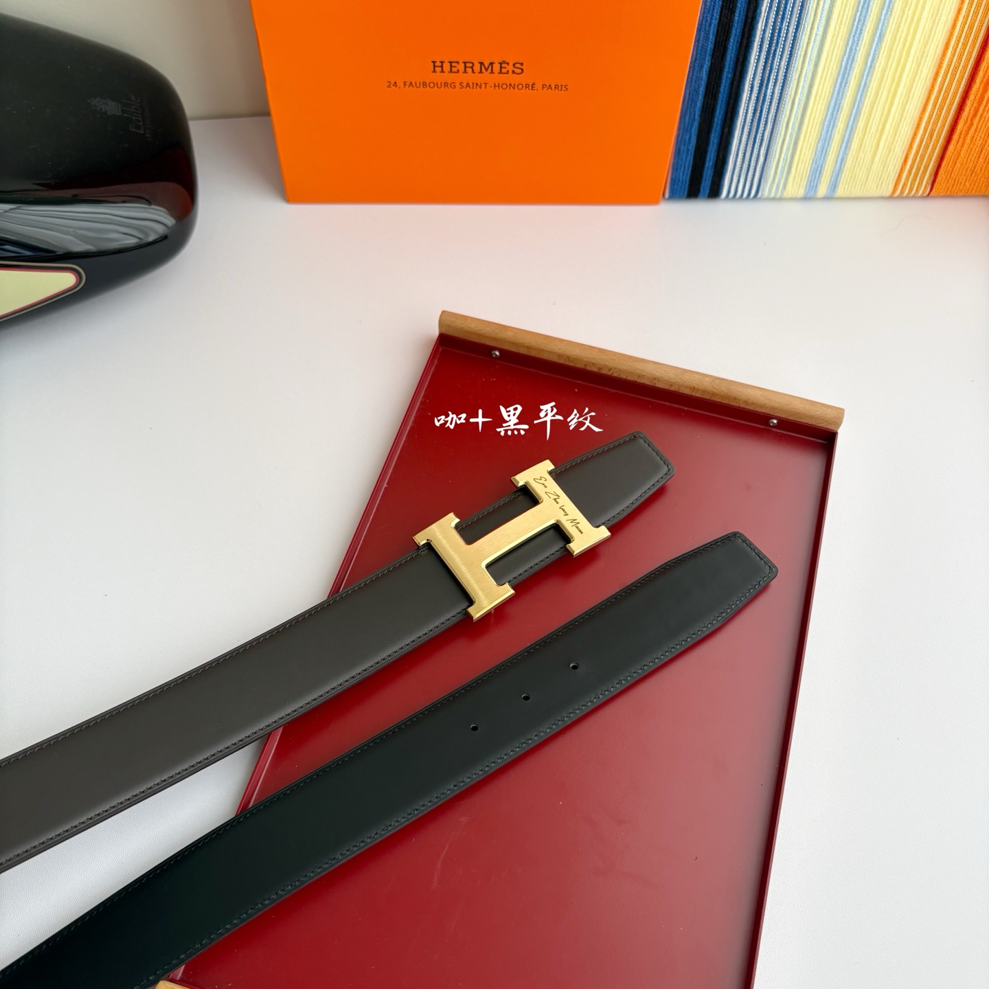 【爱马仕】Hermes 原单爱马仕，宽3.8cm进口原版皮带身，双面可两面用，精品电镀五金 ！