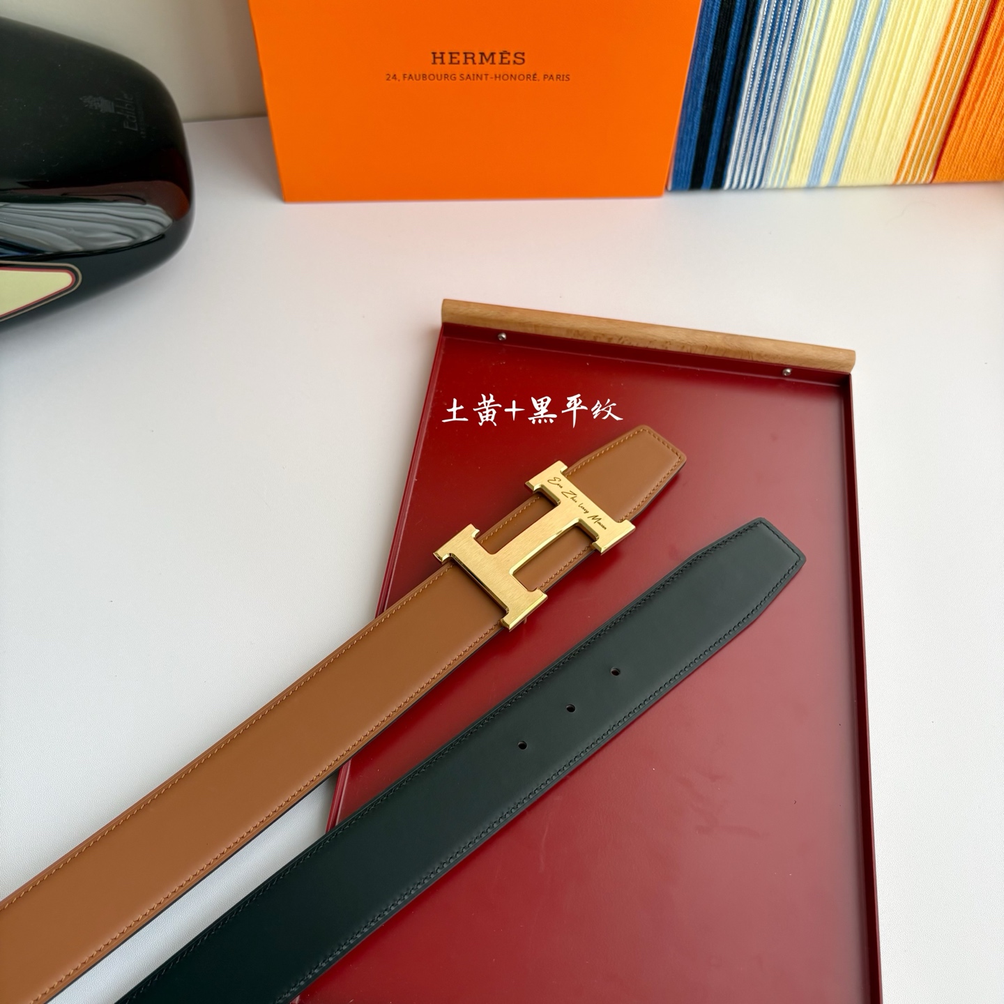 【爱马仕】Hermes 原单爱马仕，宽3.8cm进口原版皮带身，双面可两面用，精品电镀五金 ！