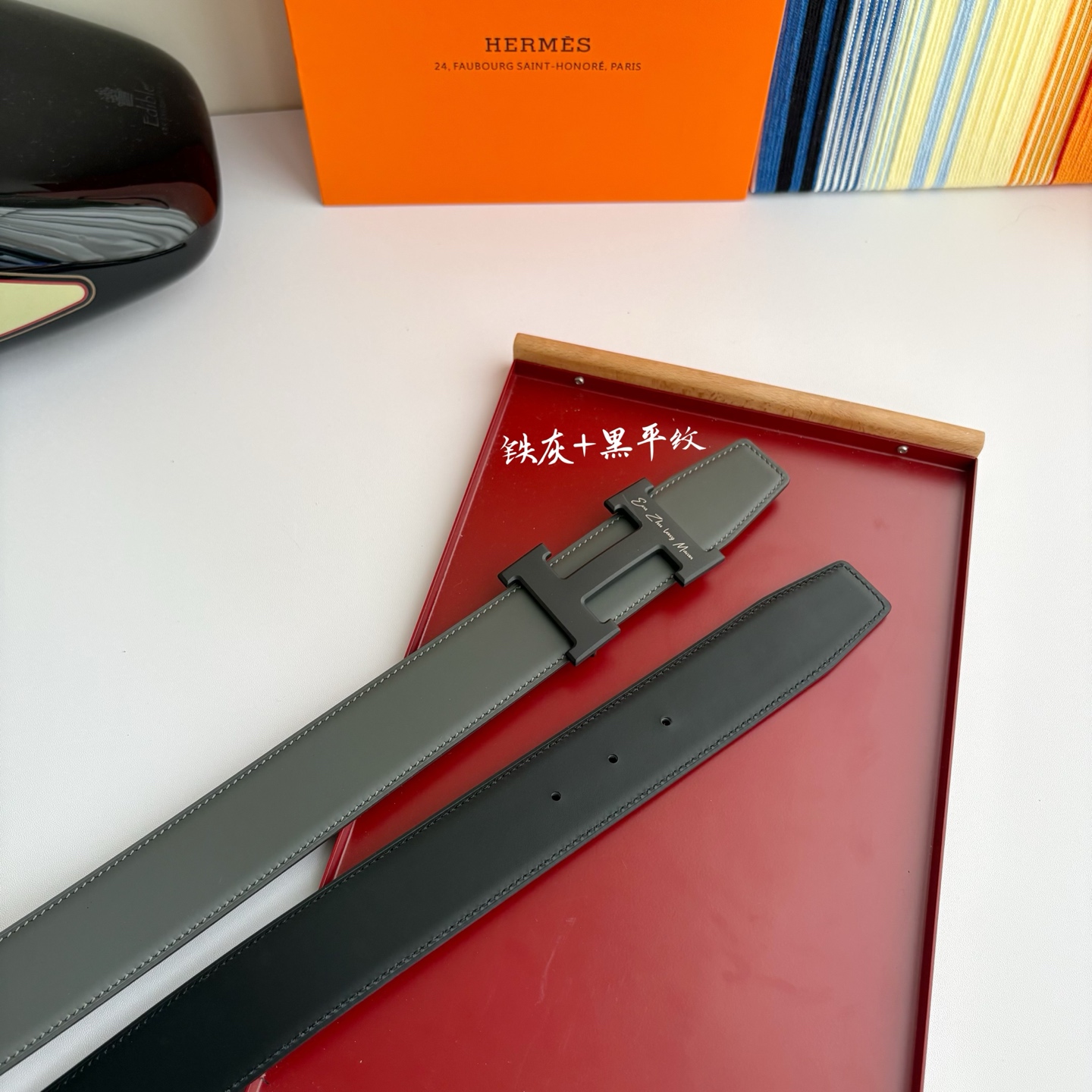 【爱马仕】Hermes 原单爱马仕，宽3.8cm进口原版皮带身，双面可两面用，精品电镀五金 ！