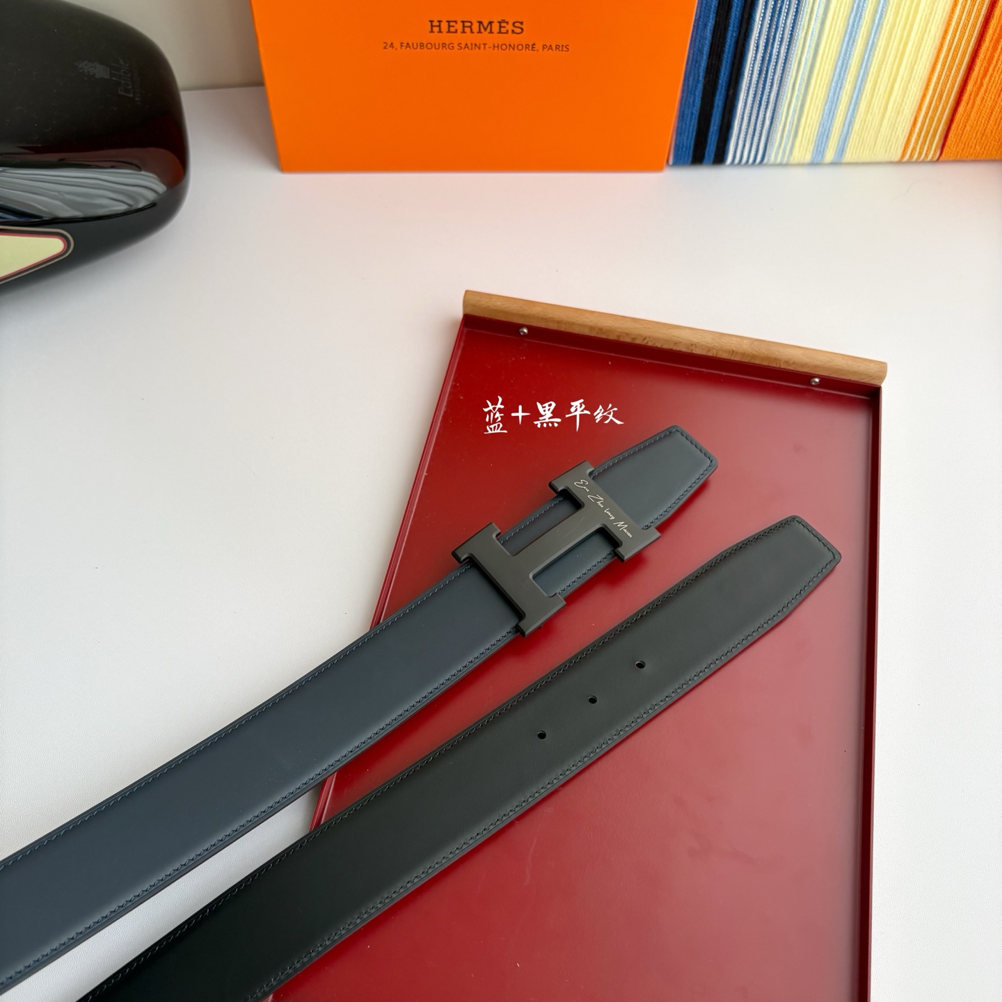 【爱马仕】Hermes 原单爱马仕，宽3.8cm进口原版皮带身，双面可两面用，精品电镀五金 ！