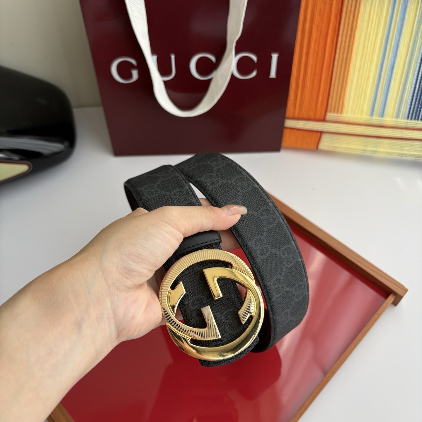 Gucci 经典原单品质，Pvc印花配原版皮底，原单精品挂扣，精工制作，细节看图，实物拍摄，高端奢华，宽