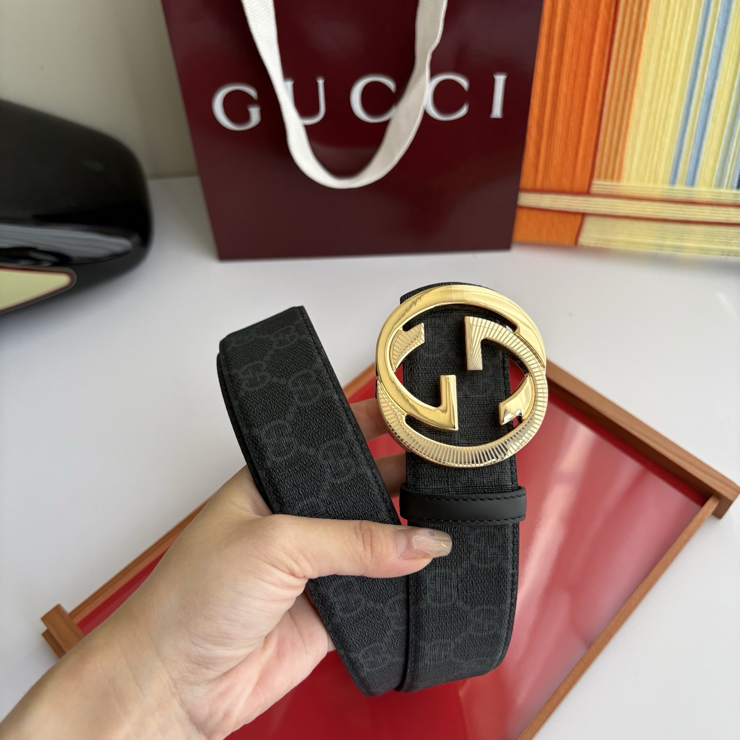 Gucci 经典原单品质，Pvc印花配原版皮底，原单精品挂扣，精工制作，细节看图，实物拍摄，高端奢华，宽