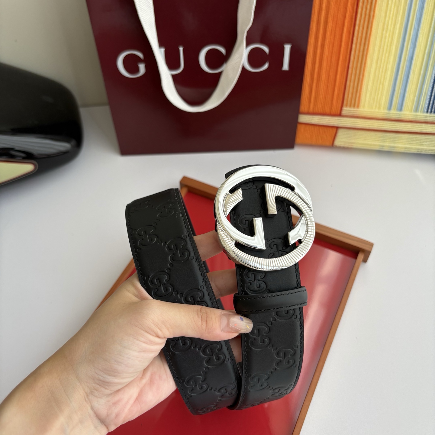 Gucci 经典原单品质，Pvc压花配原版皮底，原单精品挂扣，精工制作，细节看图，实物拍摄，高端奢华，宽