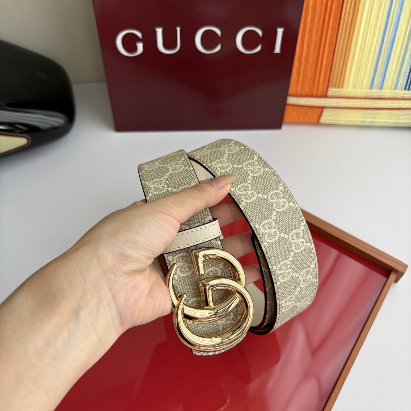 Gucci 经典原单品质，Pvc印花搭配原版平纹底，纯铜挂扣，精工制作，细节看图，实物拍摄，高端奢华，宽
