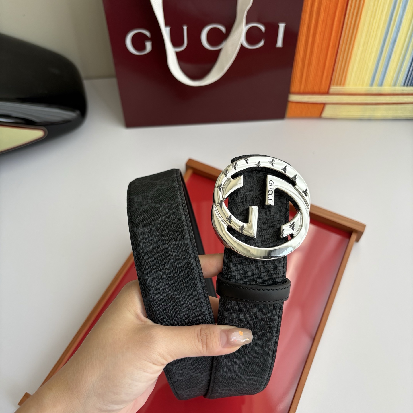 Gucci 经典原单品质，Pvc印花搭配原单精品挂扣，精工制作，细节看图，实物拍摄，高端奢华，宽度4.0