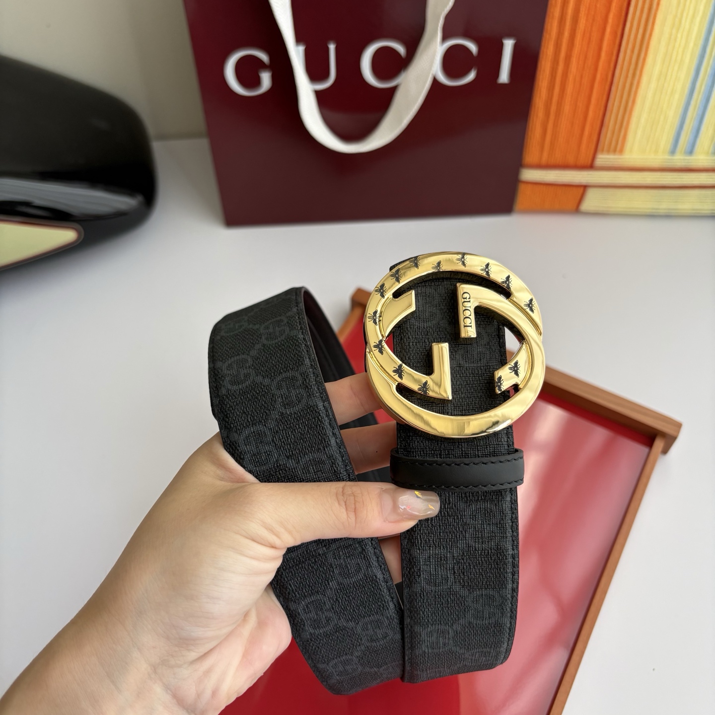 Gucci 经典原单品质，Pvc印花搭配原单精品挂扣，精工制作，细节看图，实物拍摄，高端奢华，宽度4.0