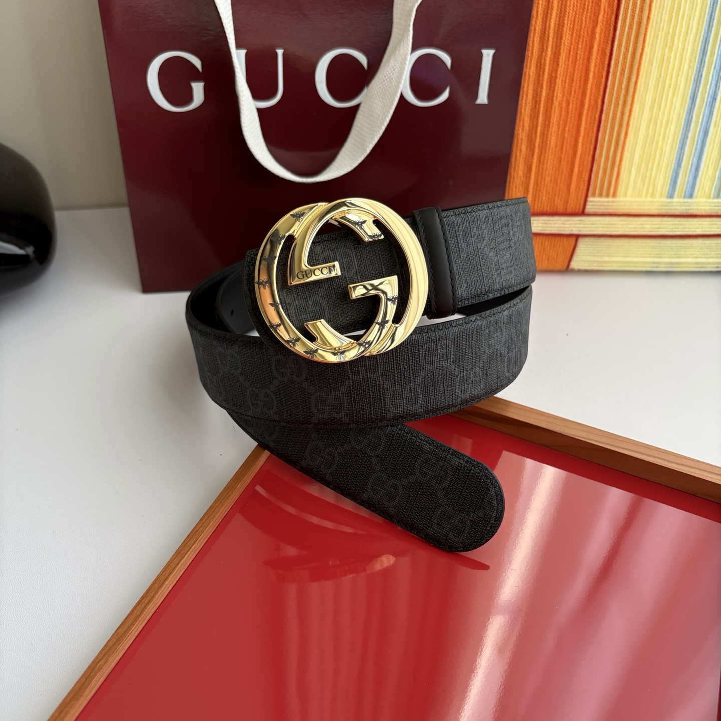 Gucci 经典原单品质，Pvc印花搭配原单精品挂扣，精工制作，细节看图，实物拍摄，高端奢华，宽度4.0