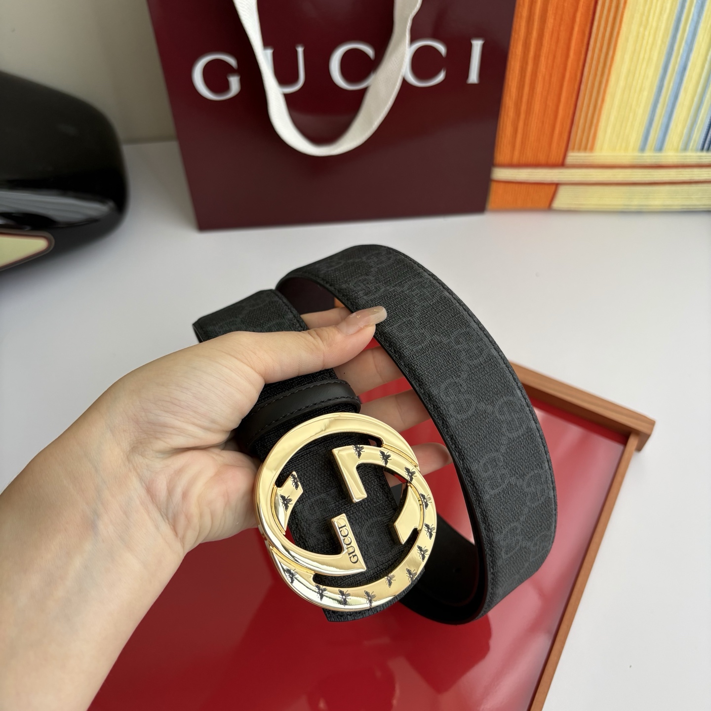 Gucci 经典原单品质，Pvc印花搭配原单精品挂扣，精工制作，细节看图，实物拍摄，高端奢华，宽度4.0