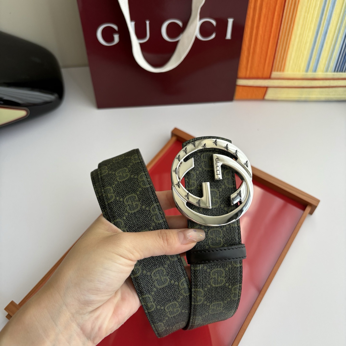 Gucci 经典原单品质，Pvc印花搭配原单精品挂扣，精工制作，细节看图，实物拍摄，高端奢华，宽度4.0