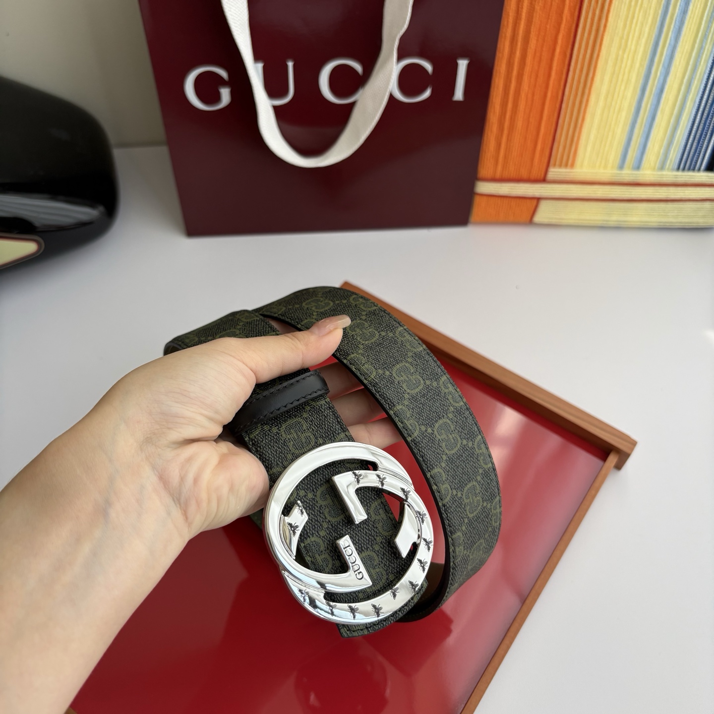Gucci 经典原单品质，Pvc印花搭配原单精品挂扣，精工制作，细节看图，实物拍摄，高端奢华，宽度4.0