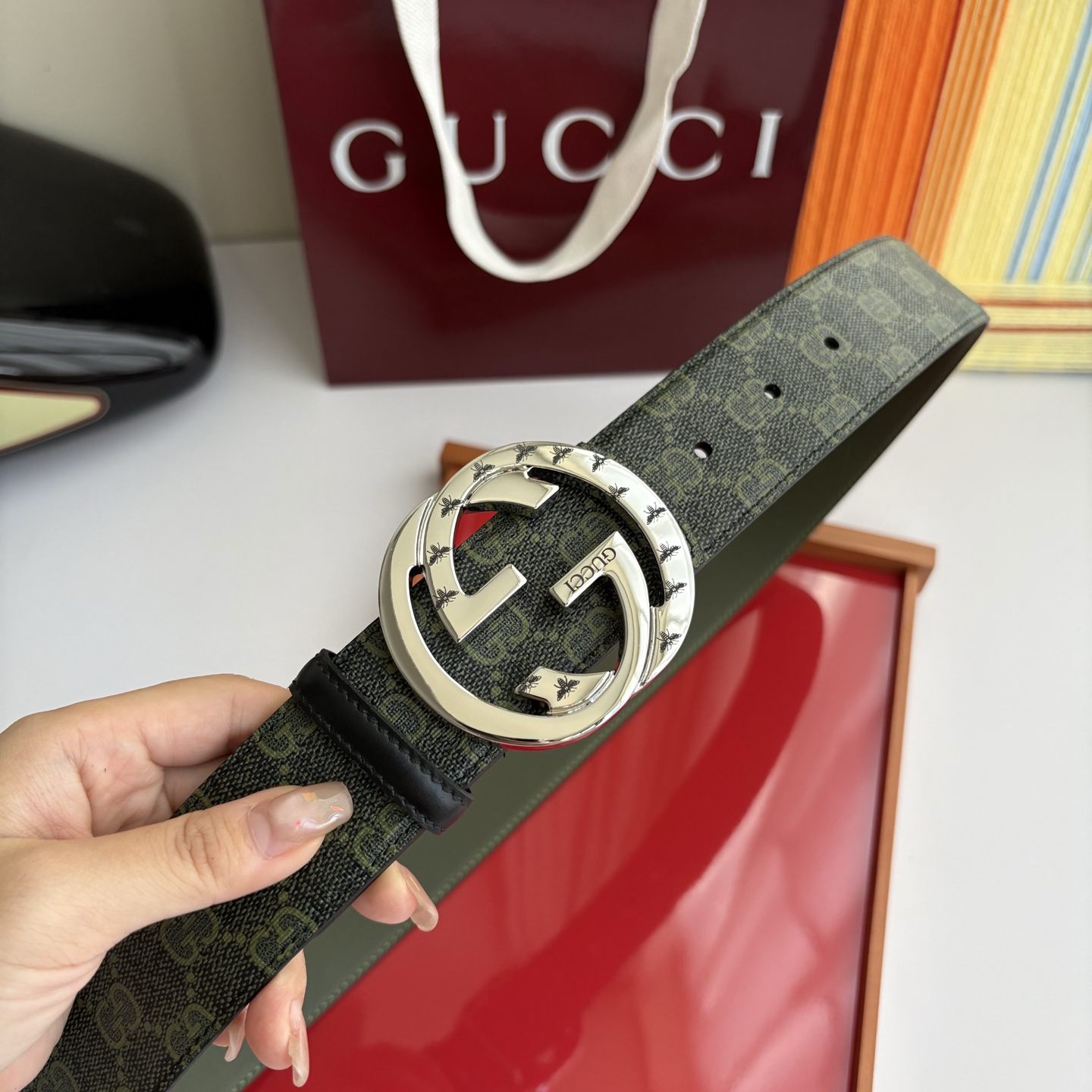 Gucci 经典原单品质，Pvc印花搭配原单精品挂扣，精工制作，细节看图，实物拍摄，高端奢华，宽度4.0