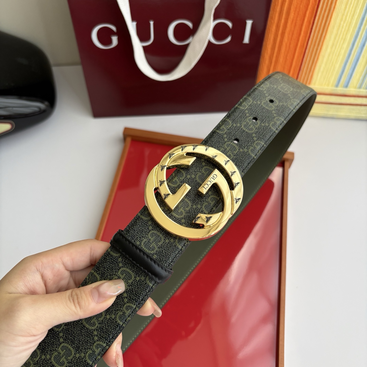Gucci 经典原单品质，Pvc印花搭配原单精品挂扣，精工制作，细节看图，实物拍摄，高端奢华，宽度4.0