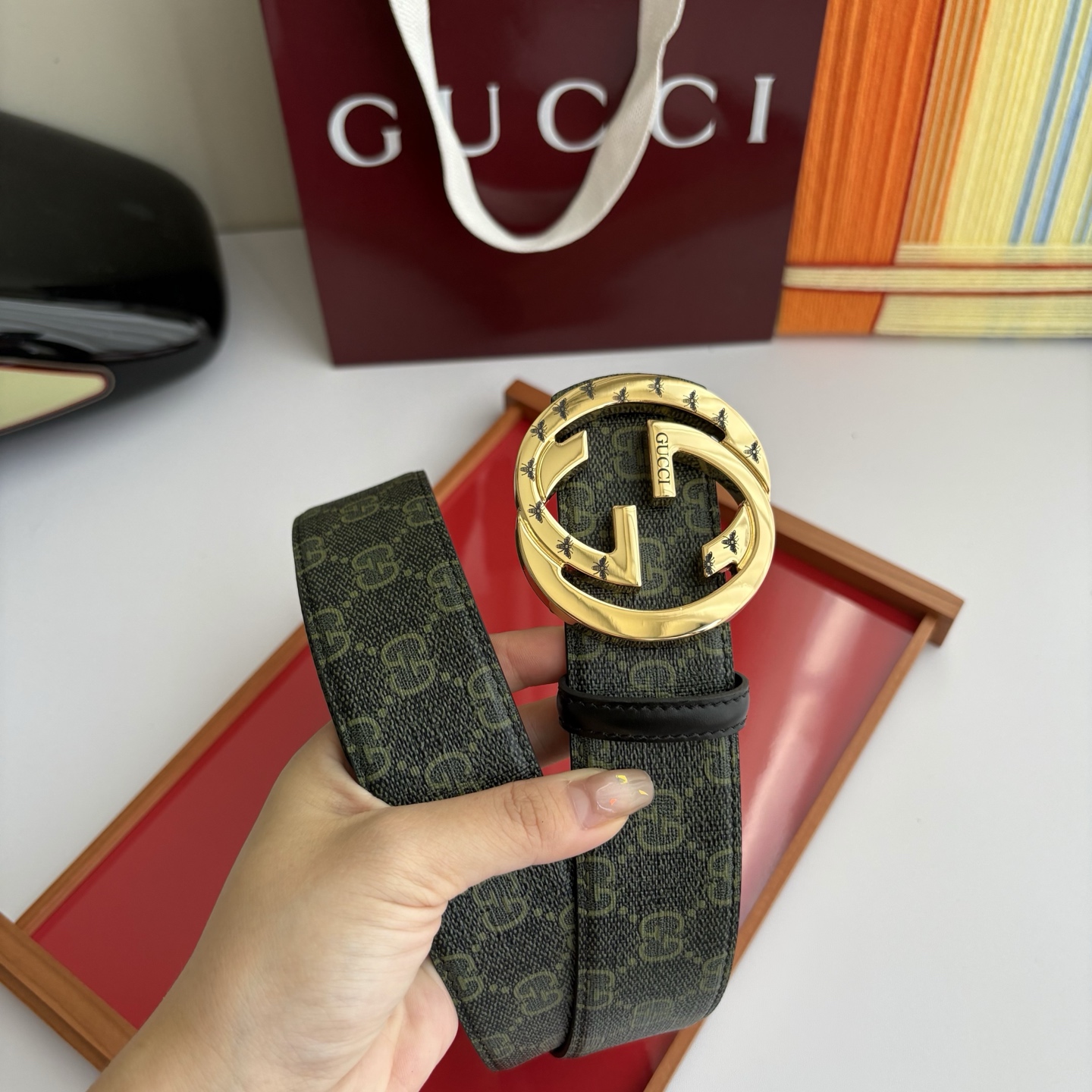 Gucci 经典原单品质，Pvc印花搭配原单精品挂扣，精工制作，细节看图，实物拍摄，高端奢华，宽度4.0