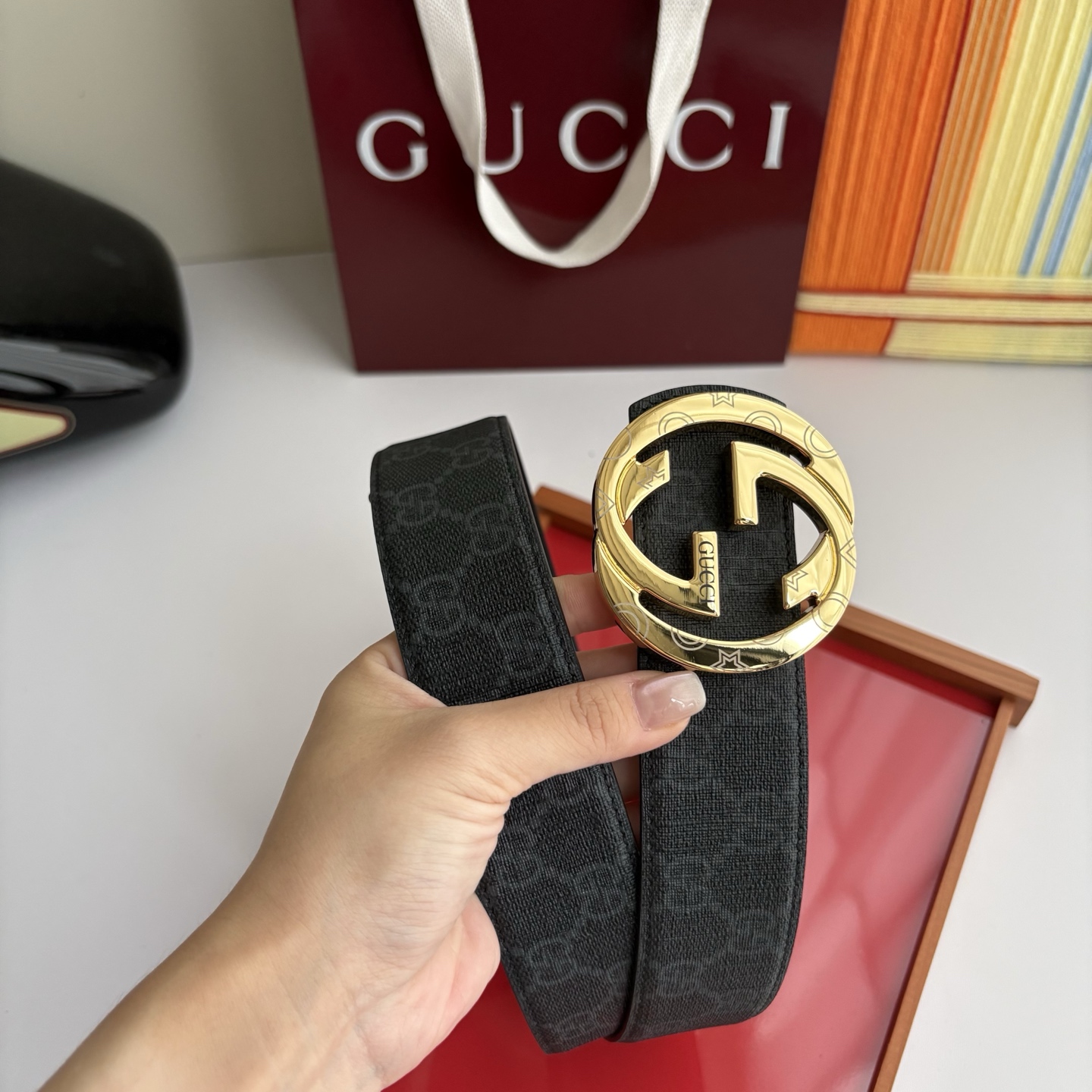 Gucci 经典原单品质，Pvc印花配原版皮底，原单精品挂扣，精工制作，细节看图，实物拍摄，高端奢华，宽