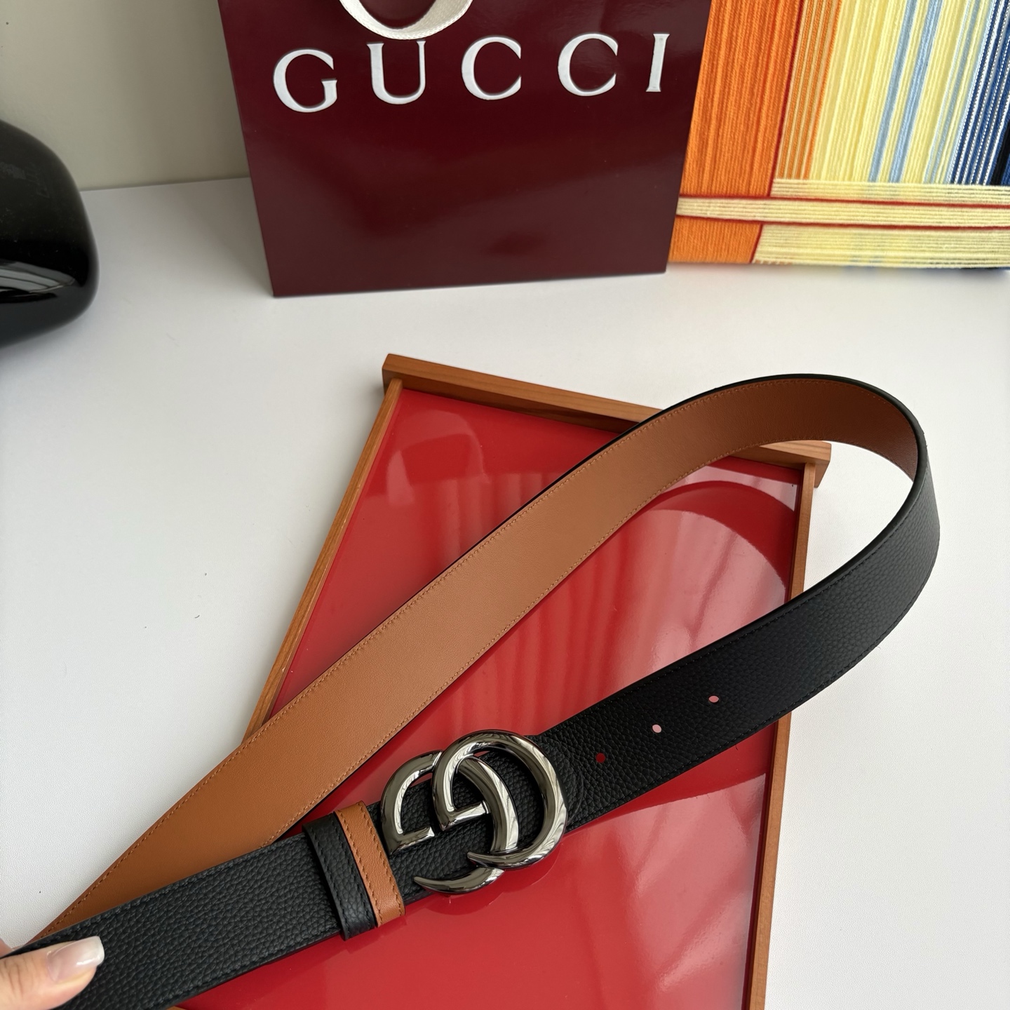 Gucci 经典原单品质，荔枝纹面搭土黄平纹底，精品铜扣，精工制作，细节看图，实物拍摄，高端奢华，宽度4