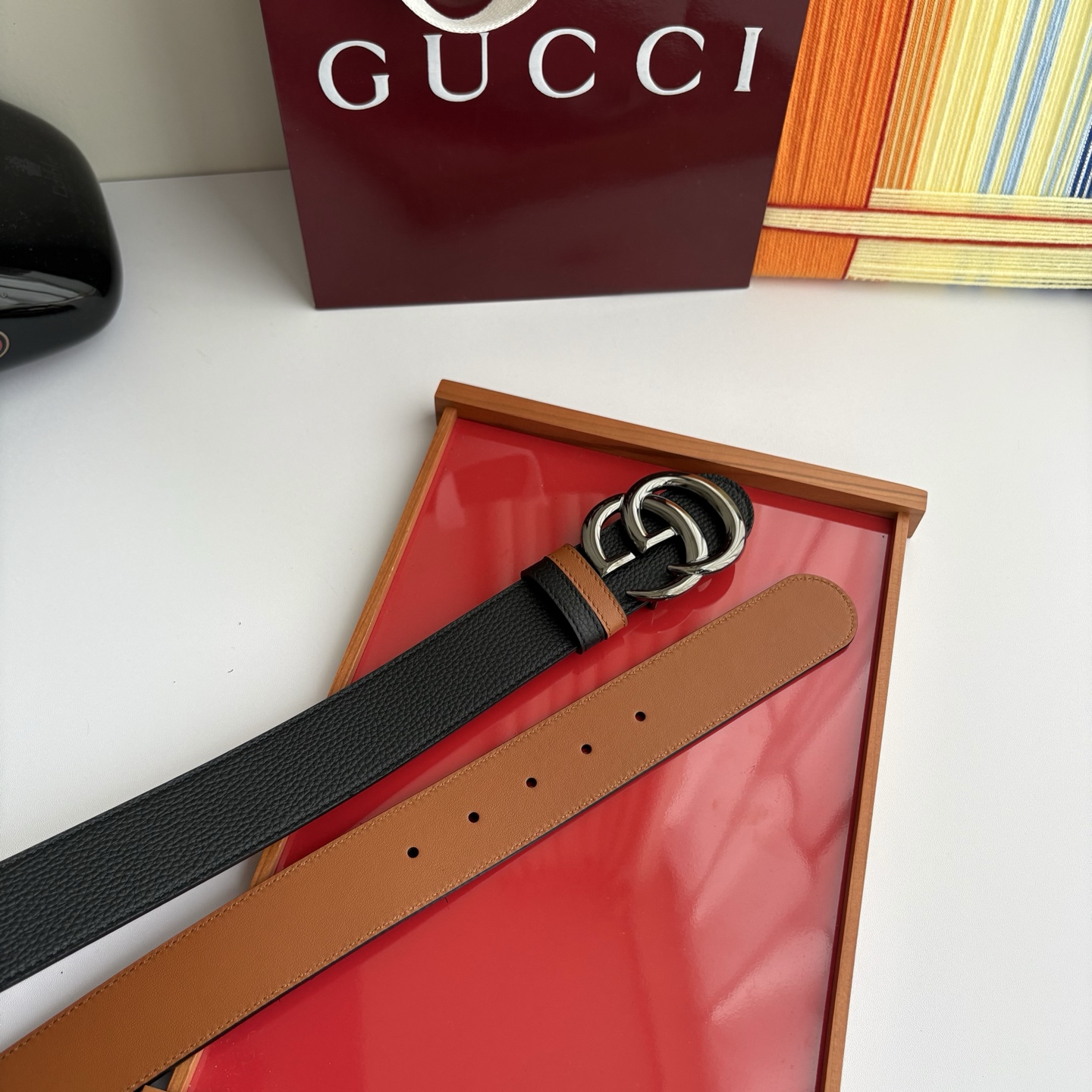 Gucci 经典原单品质，荔枝纹面搭土黄平纹底，精品铜扣，精工制作，细节看图，实物拍摄，高端奢华，宽度4