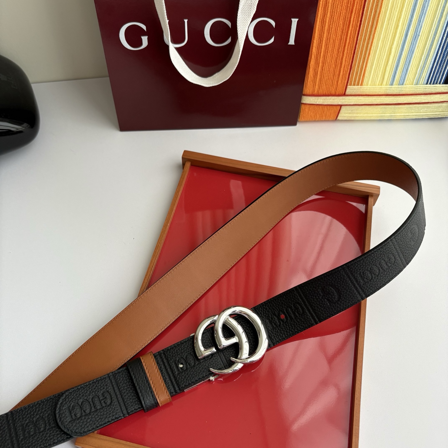 Gucci 经典原单品质，荔枝纹面搭土黄平纹底，精品旋转铜扣，精工制作，细节看图，实物拍摄，高端奢华，宽