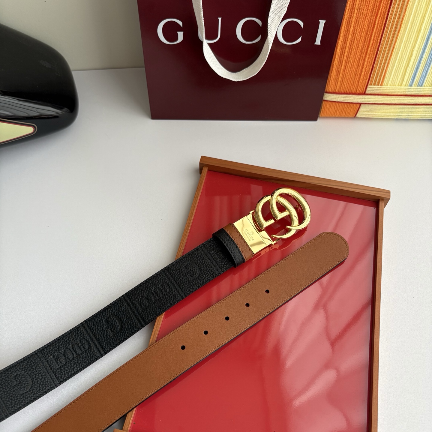 Gucci 经典原单品质，荔枝纹面搭土黄平纹底，精品旋转铜扣，精工制作，细节看图，实物拍摄，高端奢华，宽