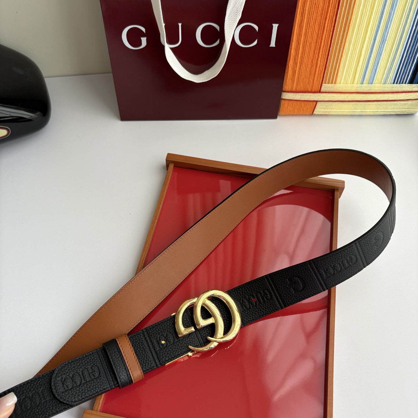 Gucci 经典原单品质，荔枝纹面搭土黄平纹底，精品旋转铜扣，精工制作，细节看图，实物拍摄，高端奢华，宽